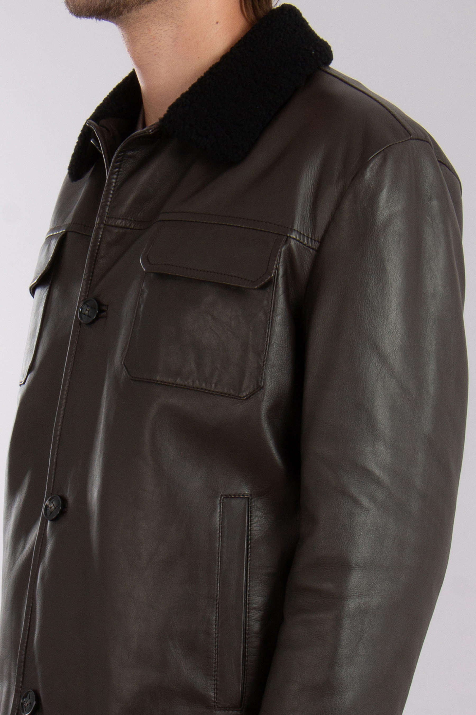 KITON Padded Lamb Leather Jacket