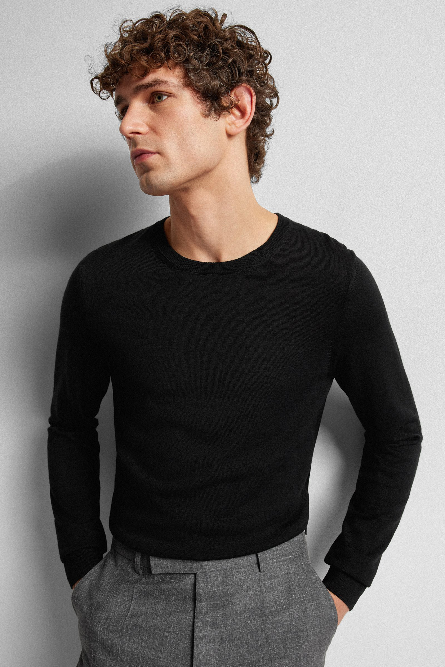 BOSS Slim Fit Virgin Wool Sweater Leno