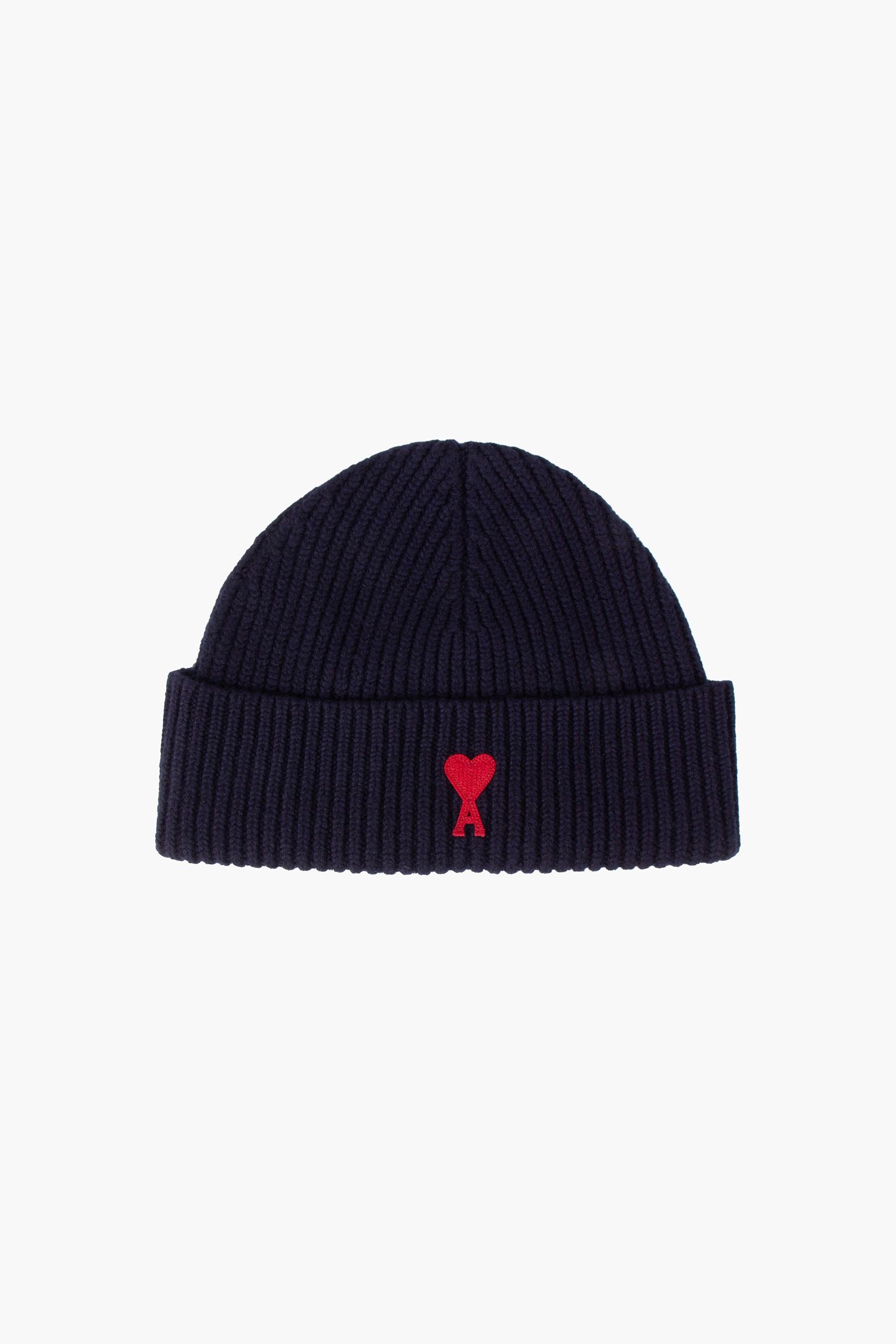 AMI PARIS Ribbed Virgin Wool Beanie