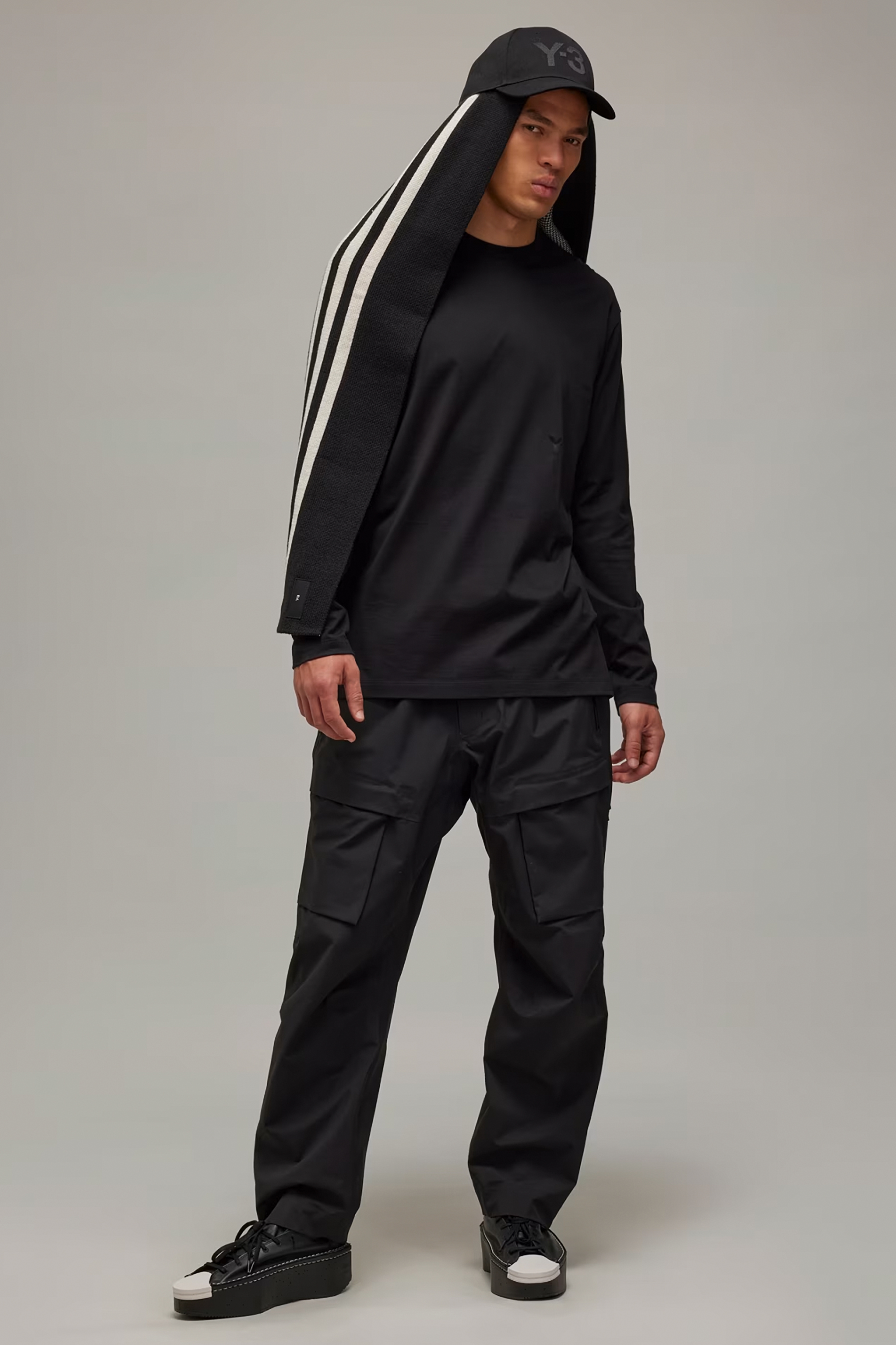 Y-3 Regular Cotton Jersey Long Sleeve T-Shirt