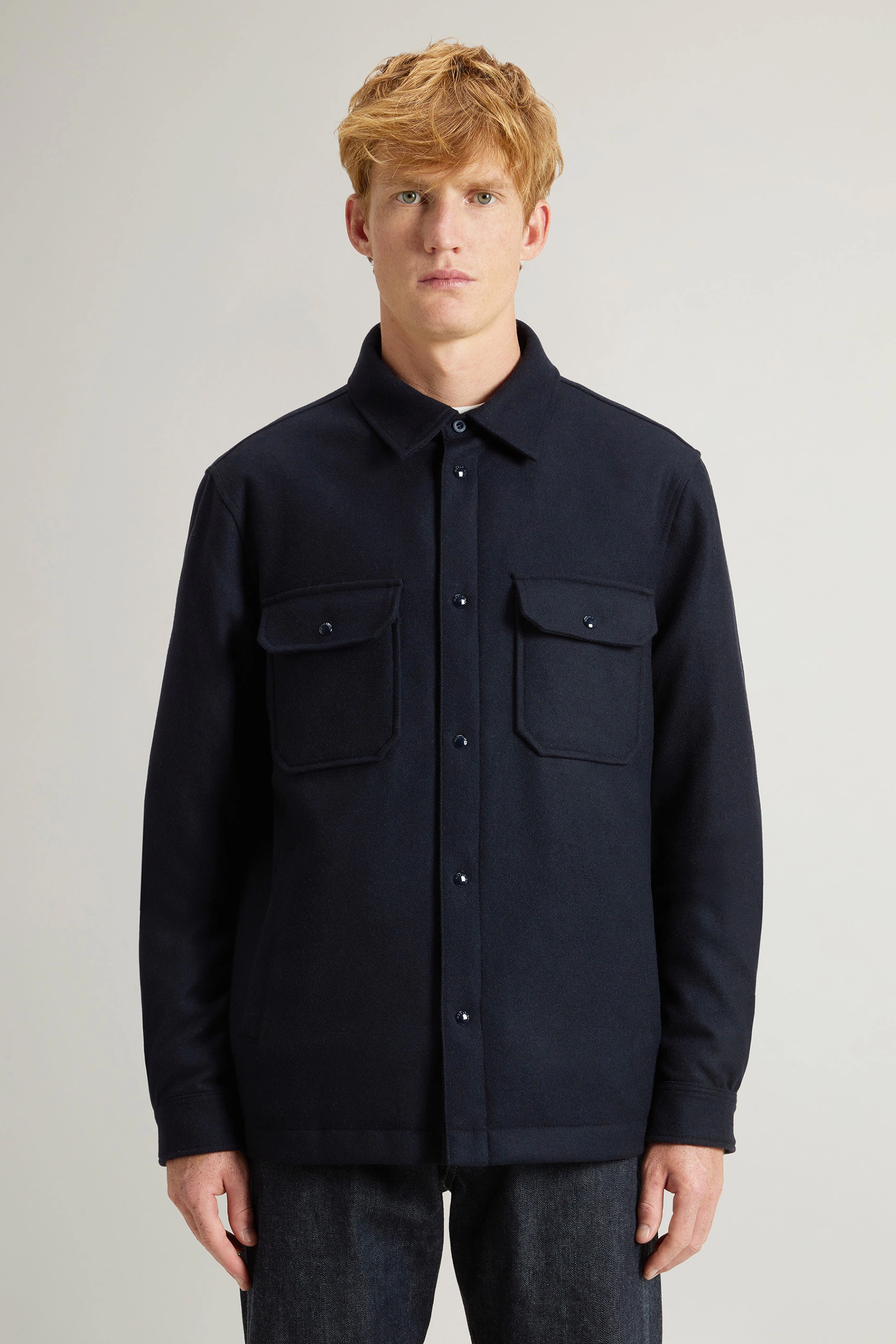 WOOLRICH Recycled Melton Wool Blend Alaskan Overshirt