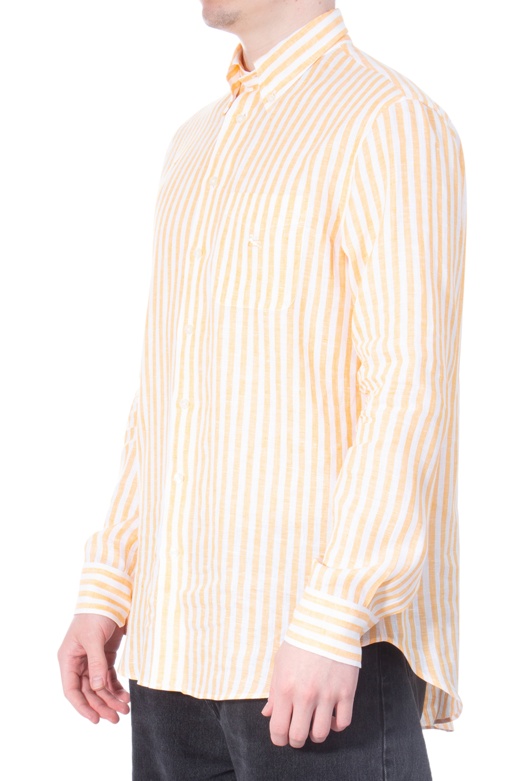 ETRO Embroidered Striped Linen Shirt