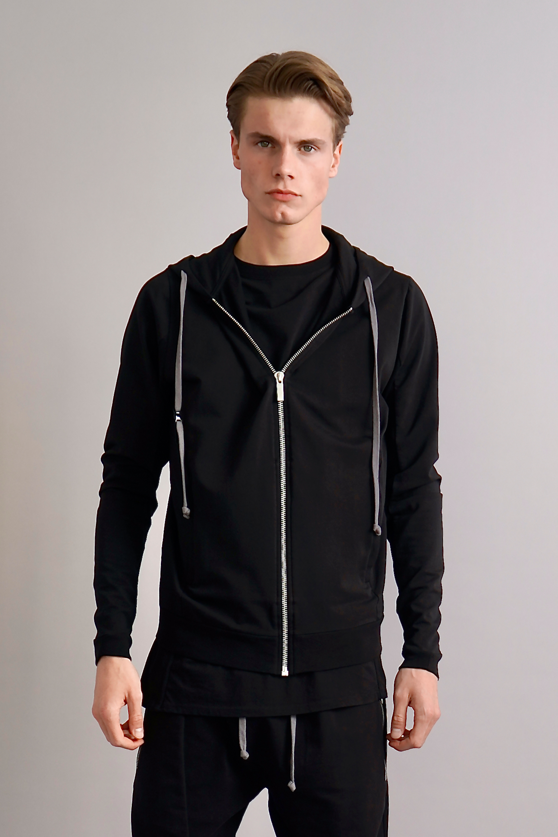 RE:VOLVER ATELIER Cotton Stretch Jersey Zip Hoodie