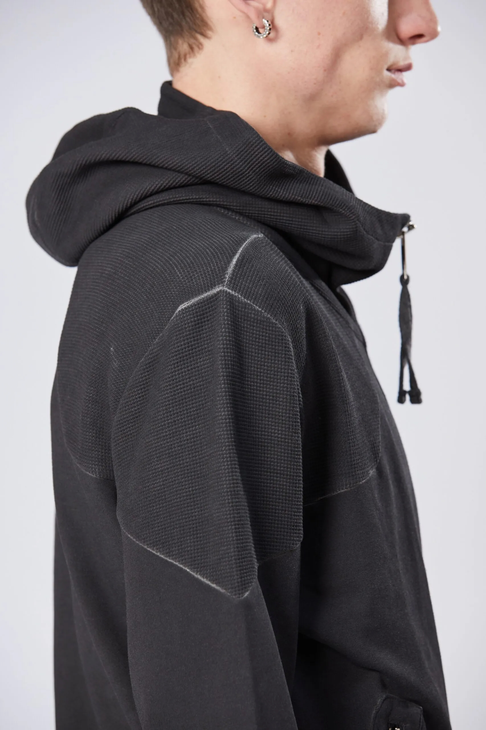 THOM KROM Hooded Cotton Stretch Zip Hoodie