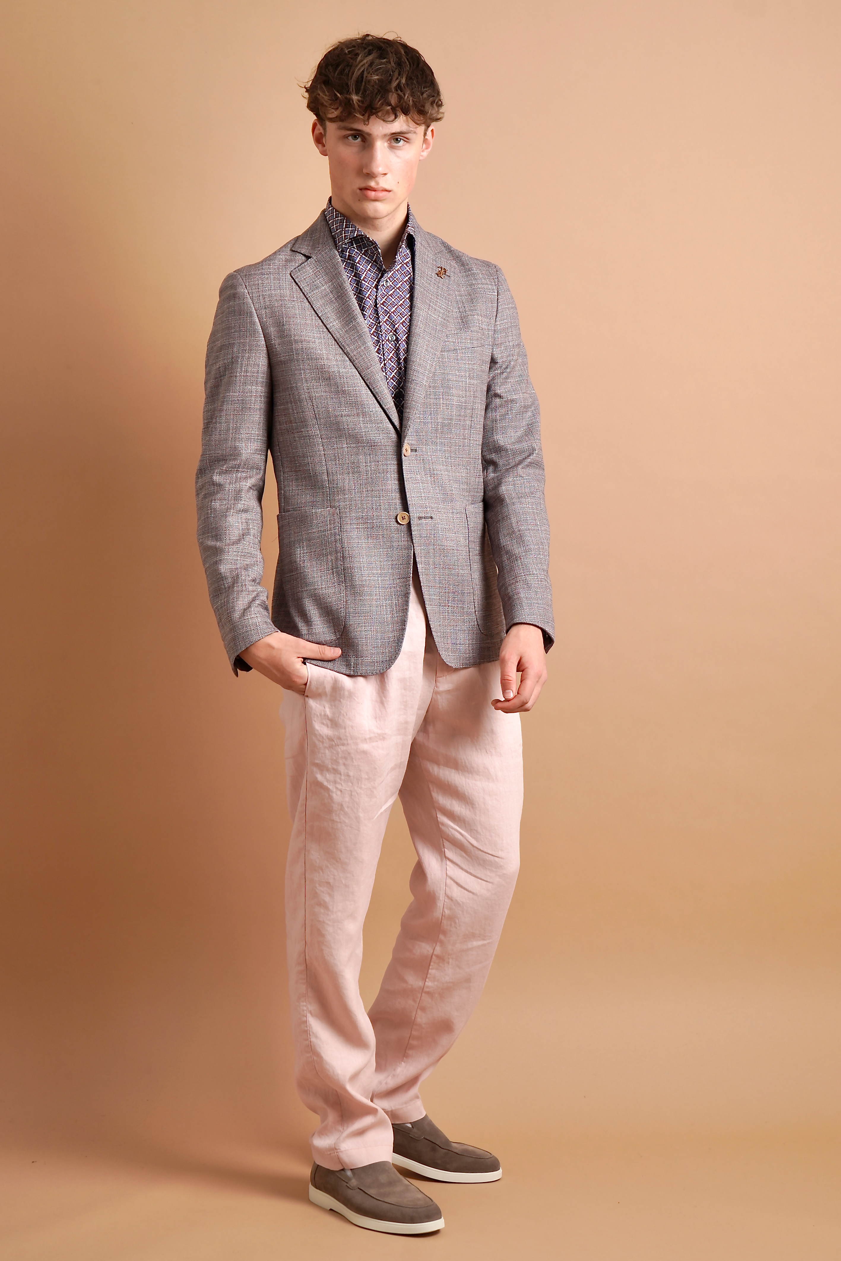 CANALI Regular Fit Linen Pants