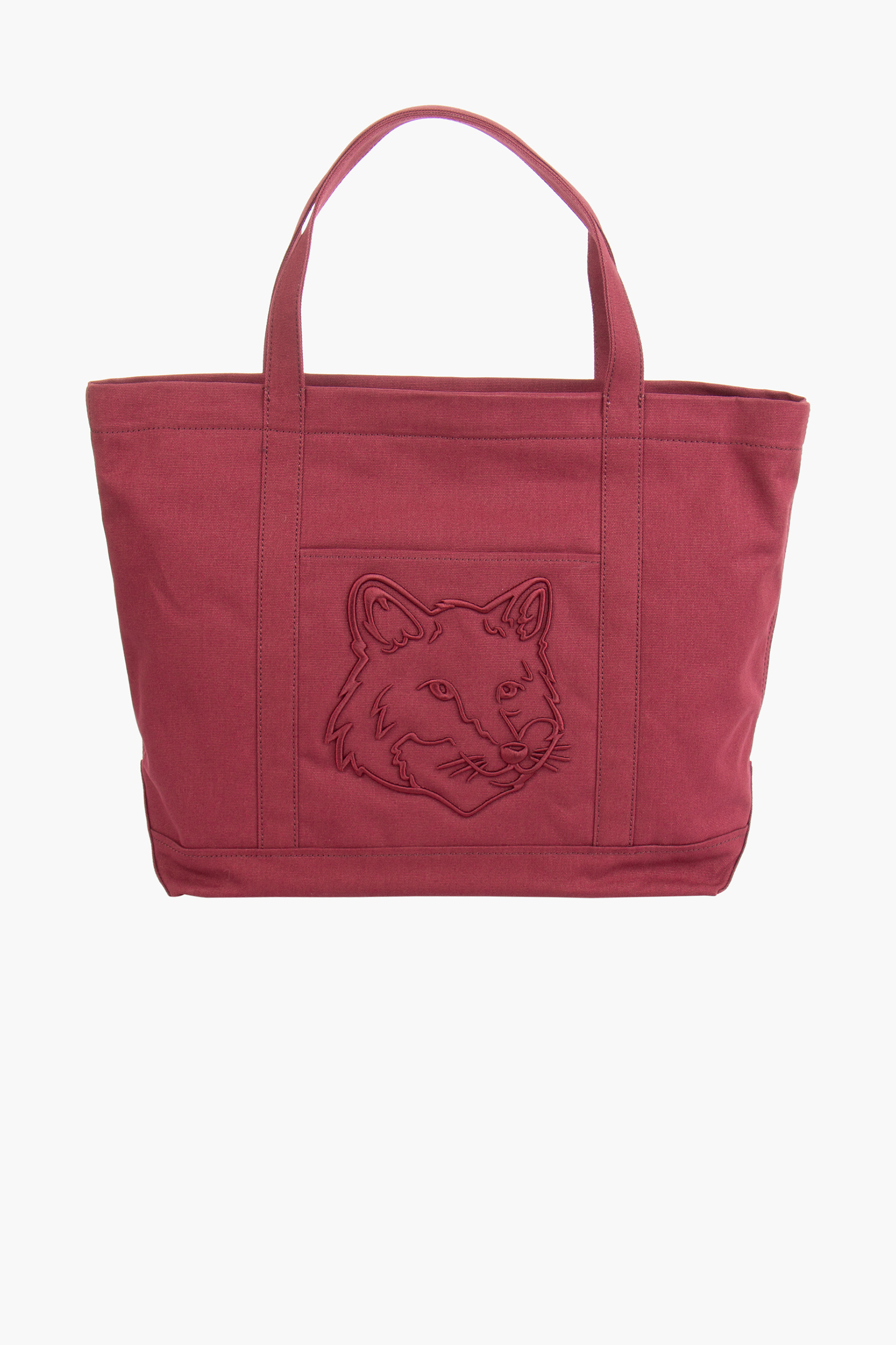 MAISON KITSUNÉ Large Fox Head Coated Canvas Tote Bag