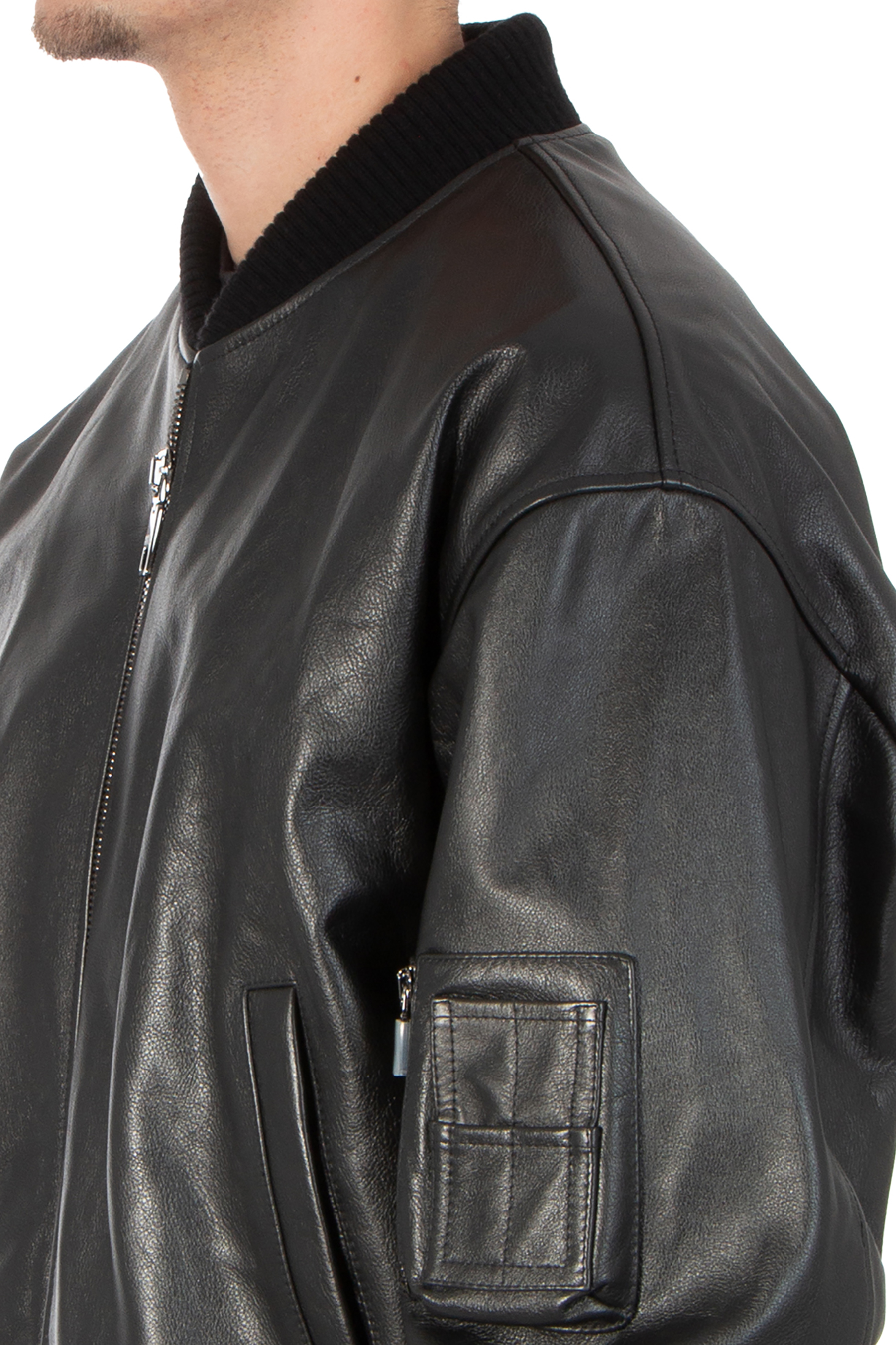 DOLCE & GABBANA Padded Bull Leather Jacket