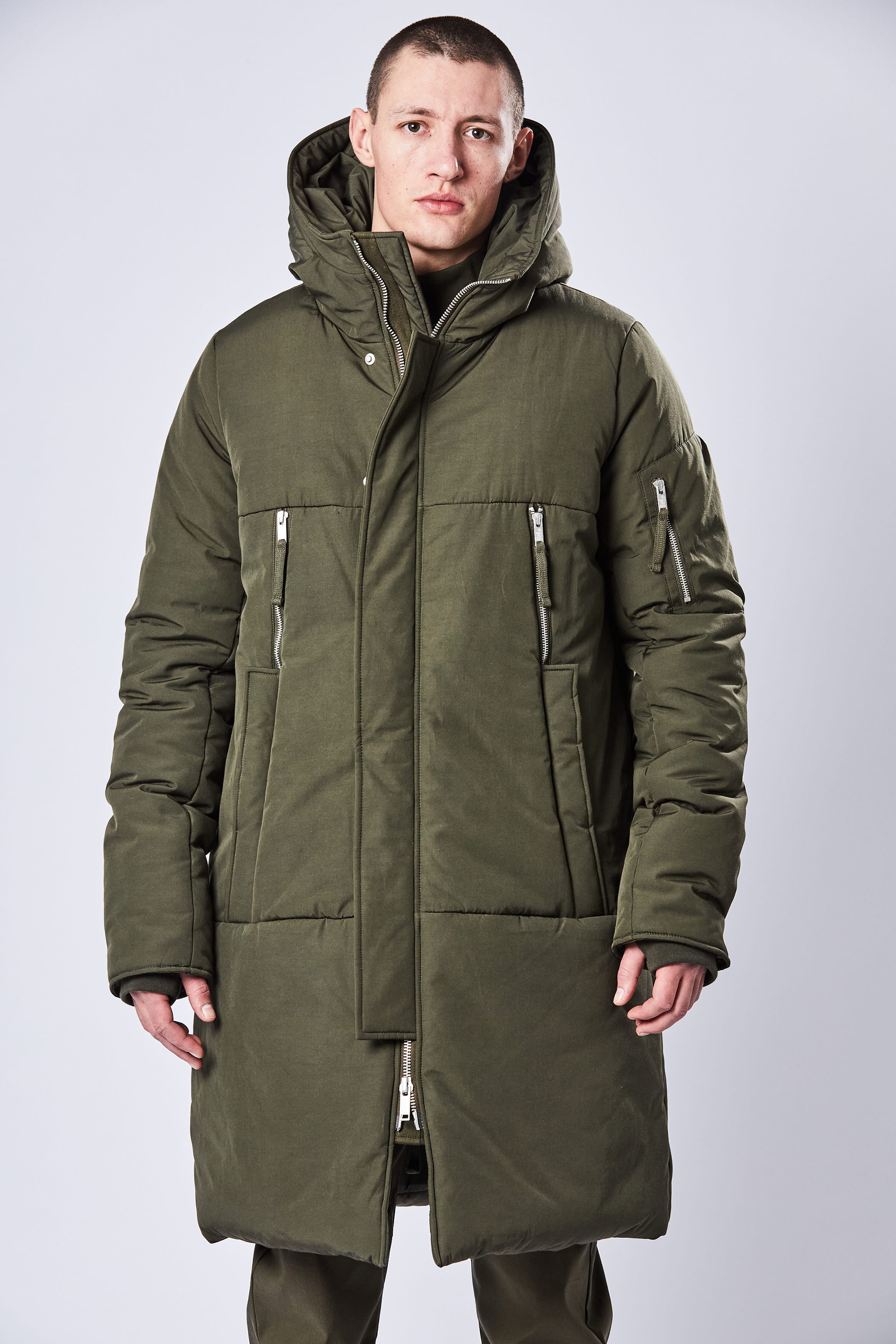 THOM KROM Long Water Repellent Cotton Mix Parka