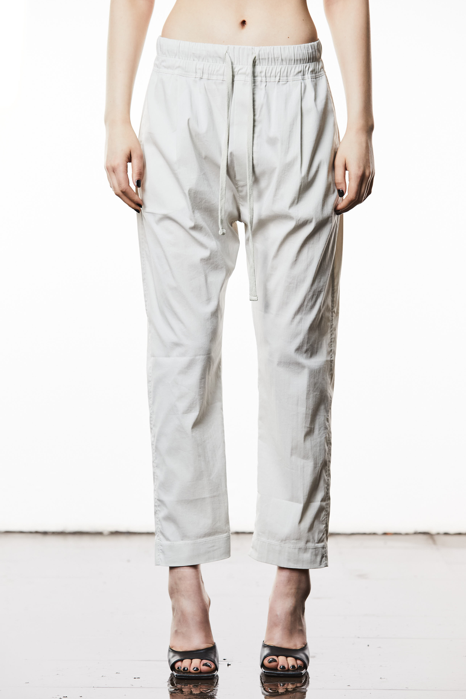 THOM KROM Dropped Crotch Woven Cotton Blend Stretch Pants