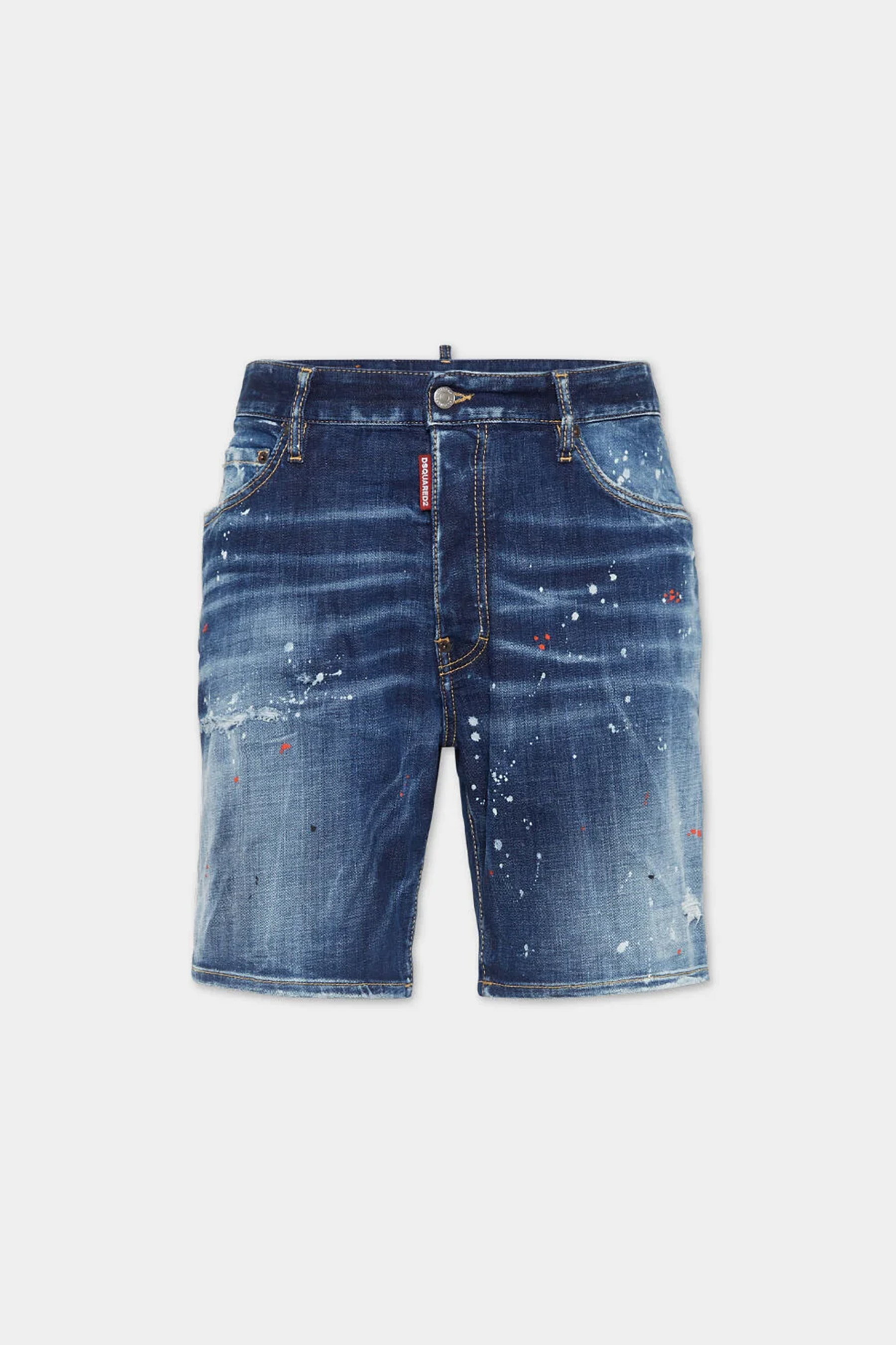 DSQUARED2 Medium Easy Wash Cotton Stretch Denim Marine Shorts 