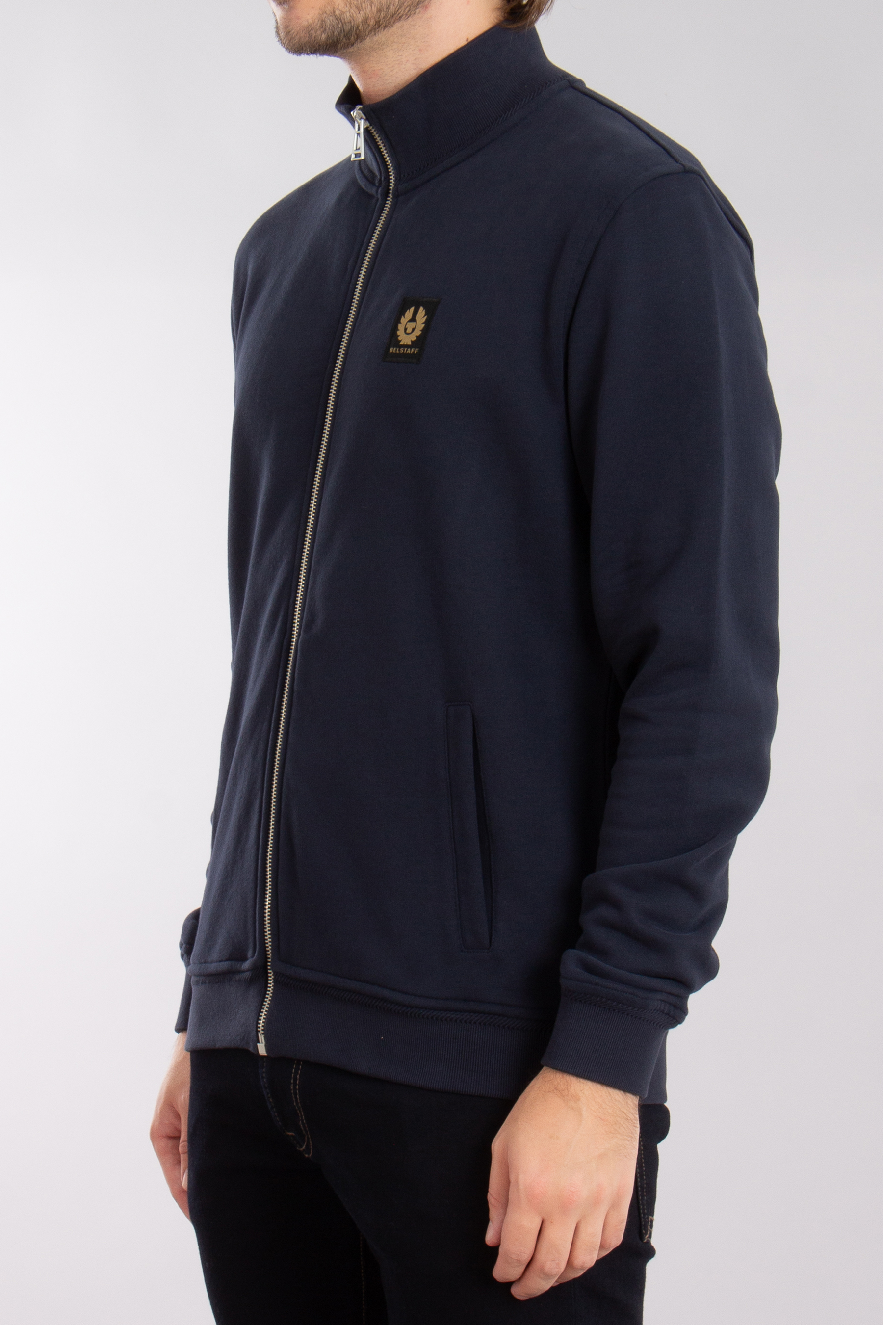 BELSTAFF Loopback Cotton Fleece Full Zip Sweatshirt