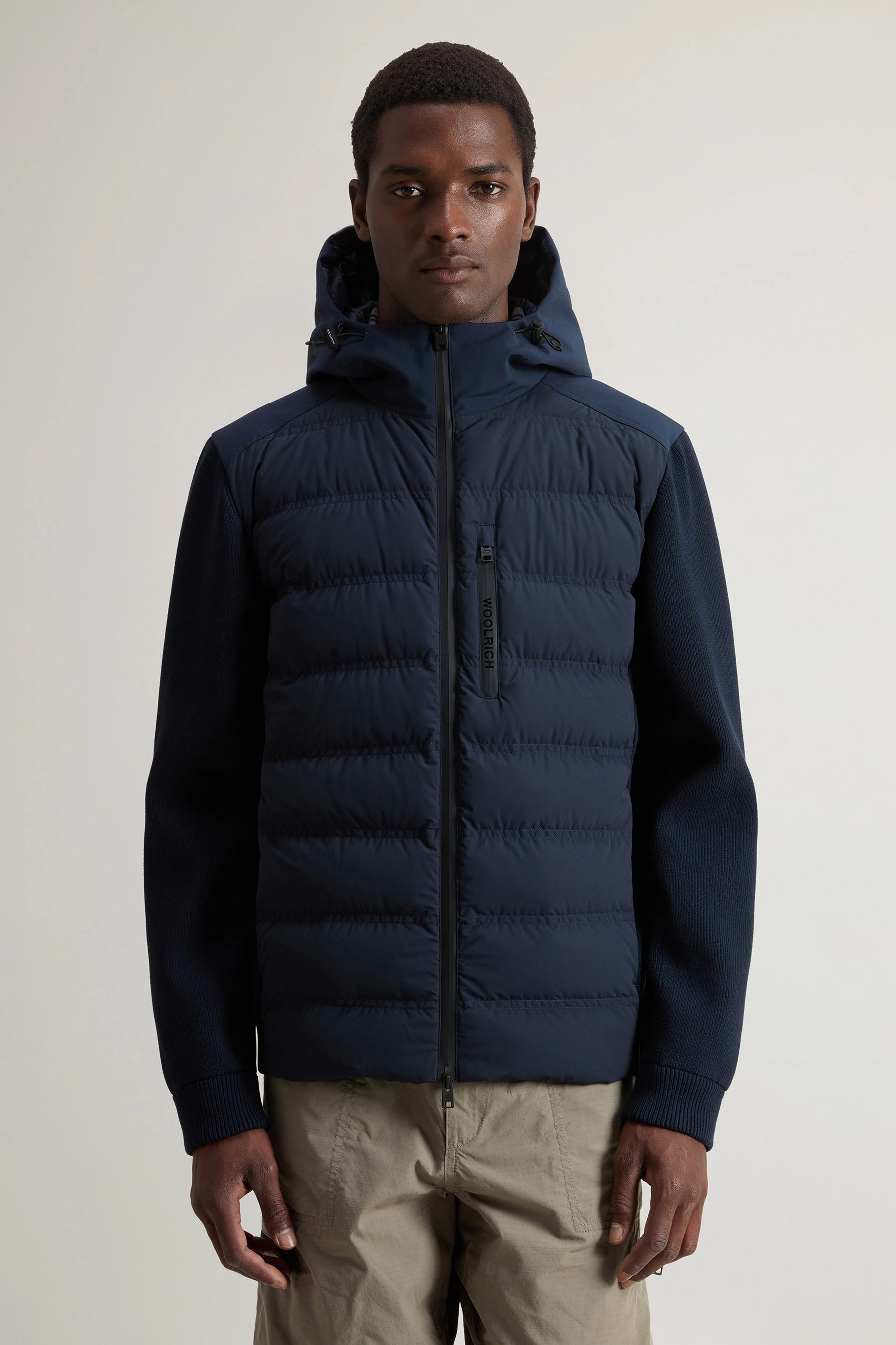 WOOLRICH Nylon Stretch Down Jacket Bering Hybrid