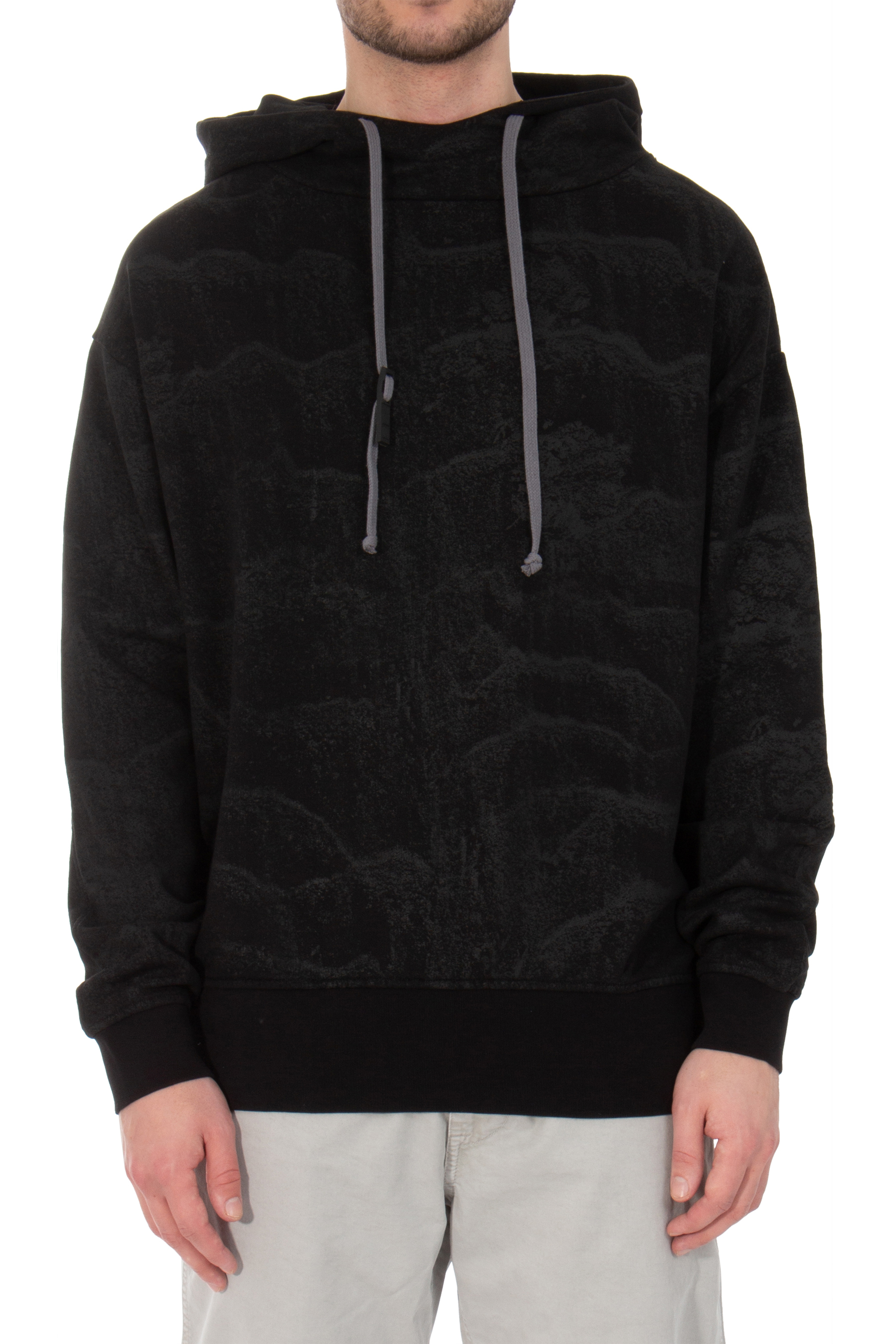 RE:VOLVER ATELIER Black Sand Print Cotton Hoodie