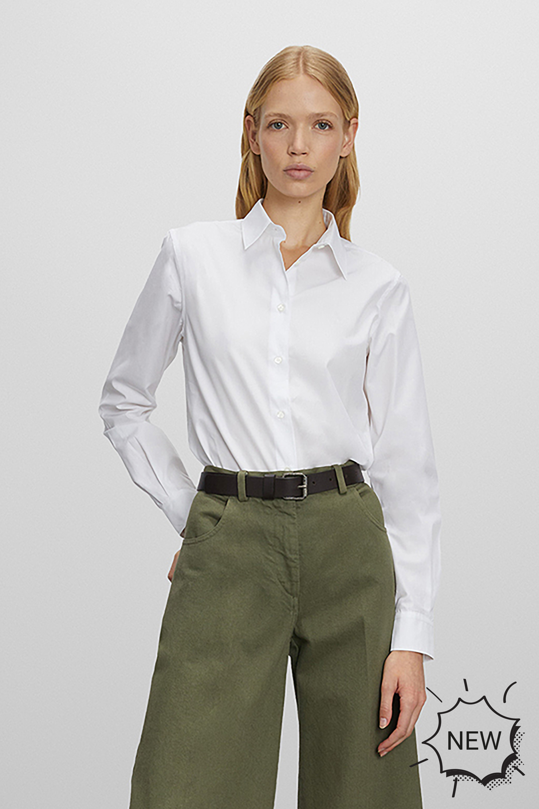 ASPESI Cotton Blend Stretch Blouse