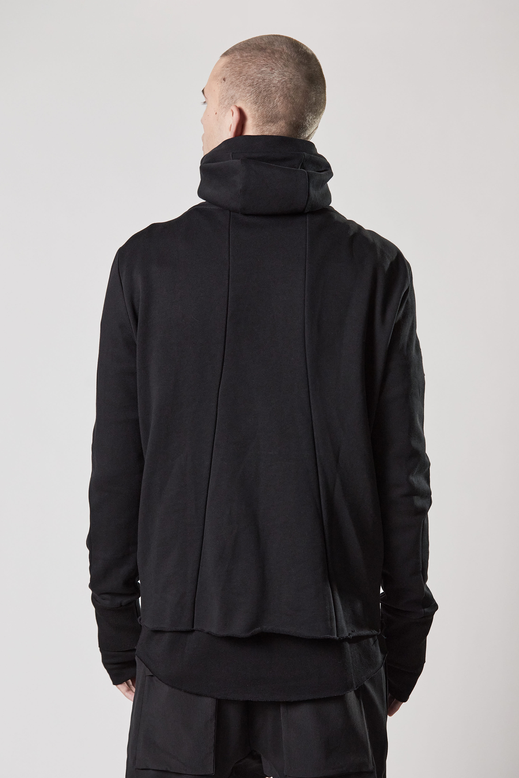 THOM KROM Hooded Cotton Jersey Zip Jacket