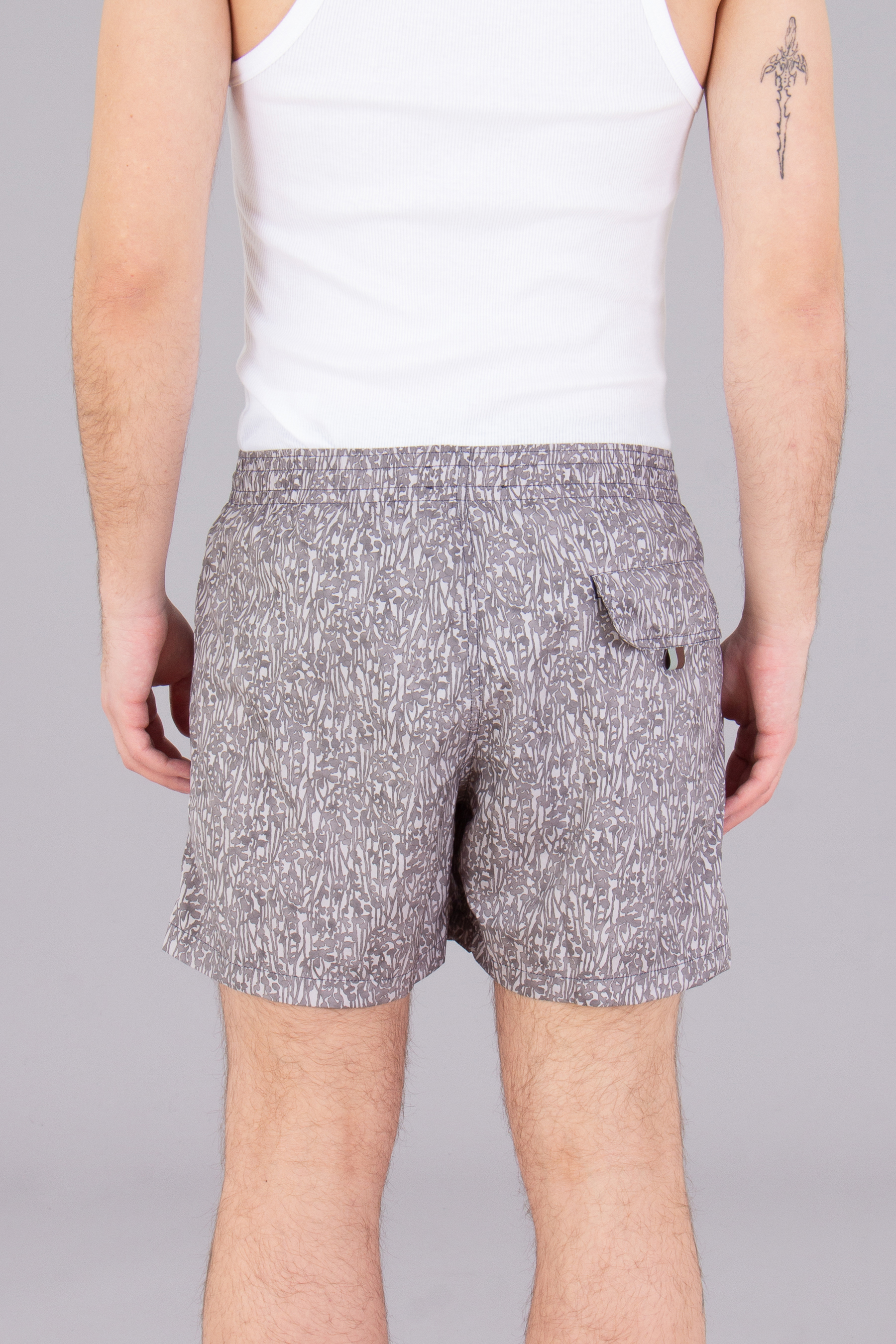 CANALI Patterned Technical Fabric Swim Shorts