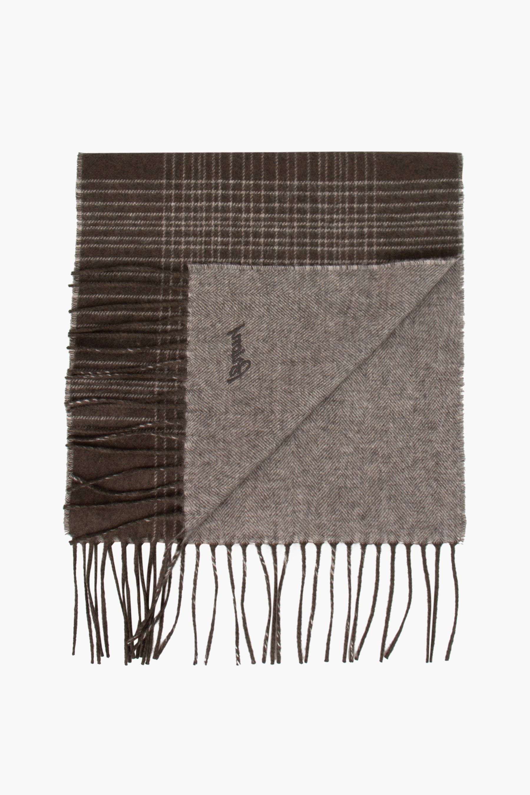 BRIONI Patterned Silk-Cashmere Blend Scarf