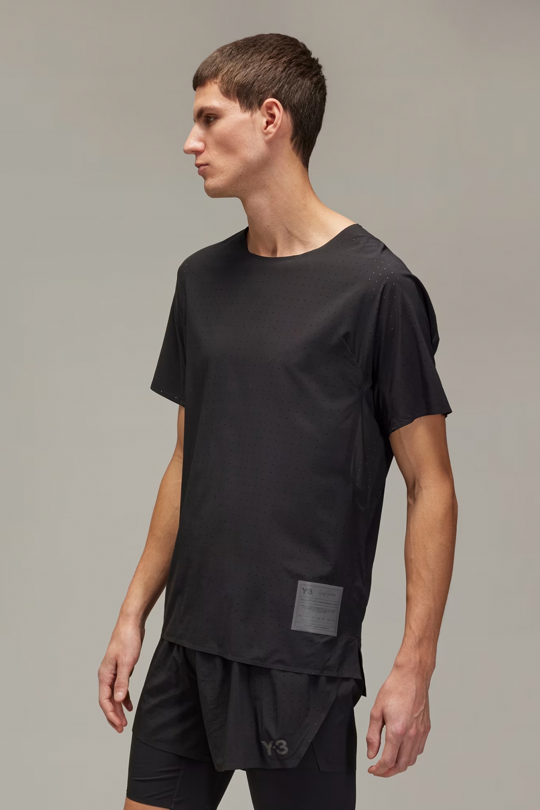 Y-3 Regular Fit Recycled Polyester Stretch Performance Running T-Shirt