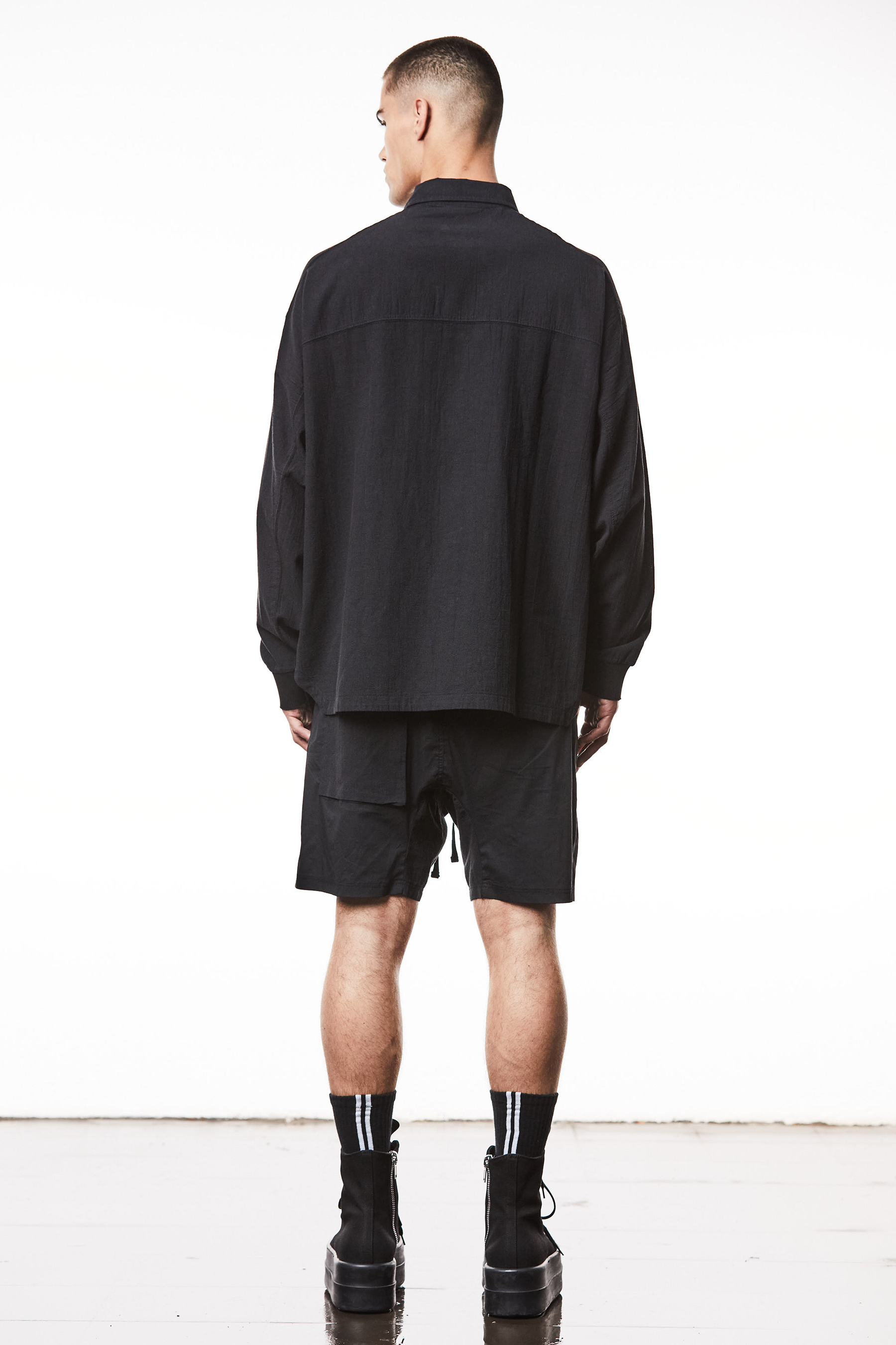 THOM KROM Oversized Fit Washed Linen-Cotton Blend Shirt