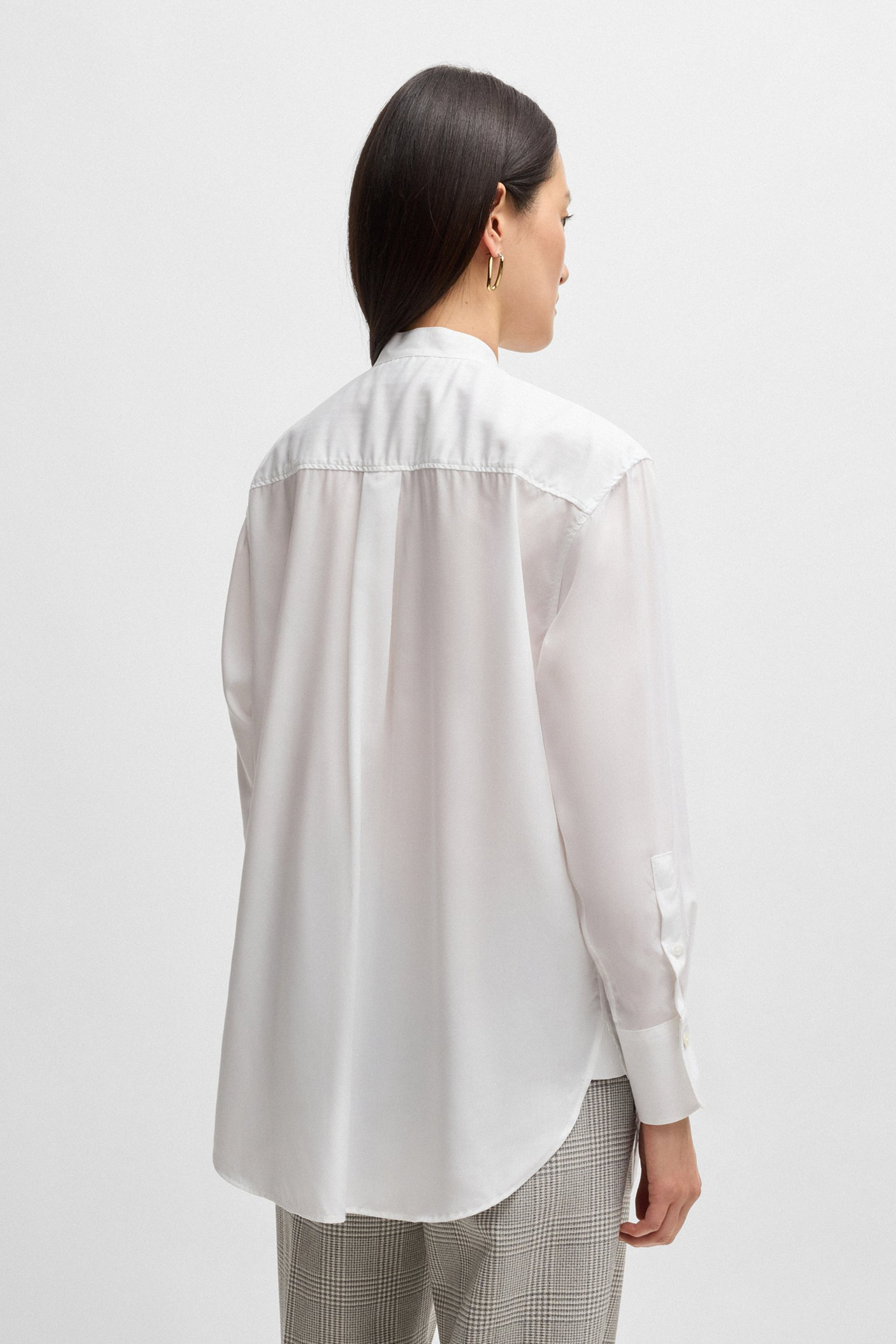 BOSS Relaxed Fit Lyocell Poplin Blouse Brooke Wednesday