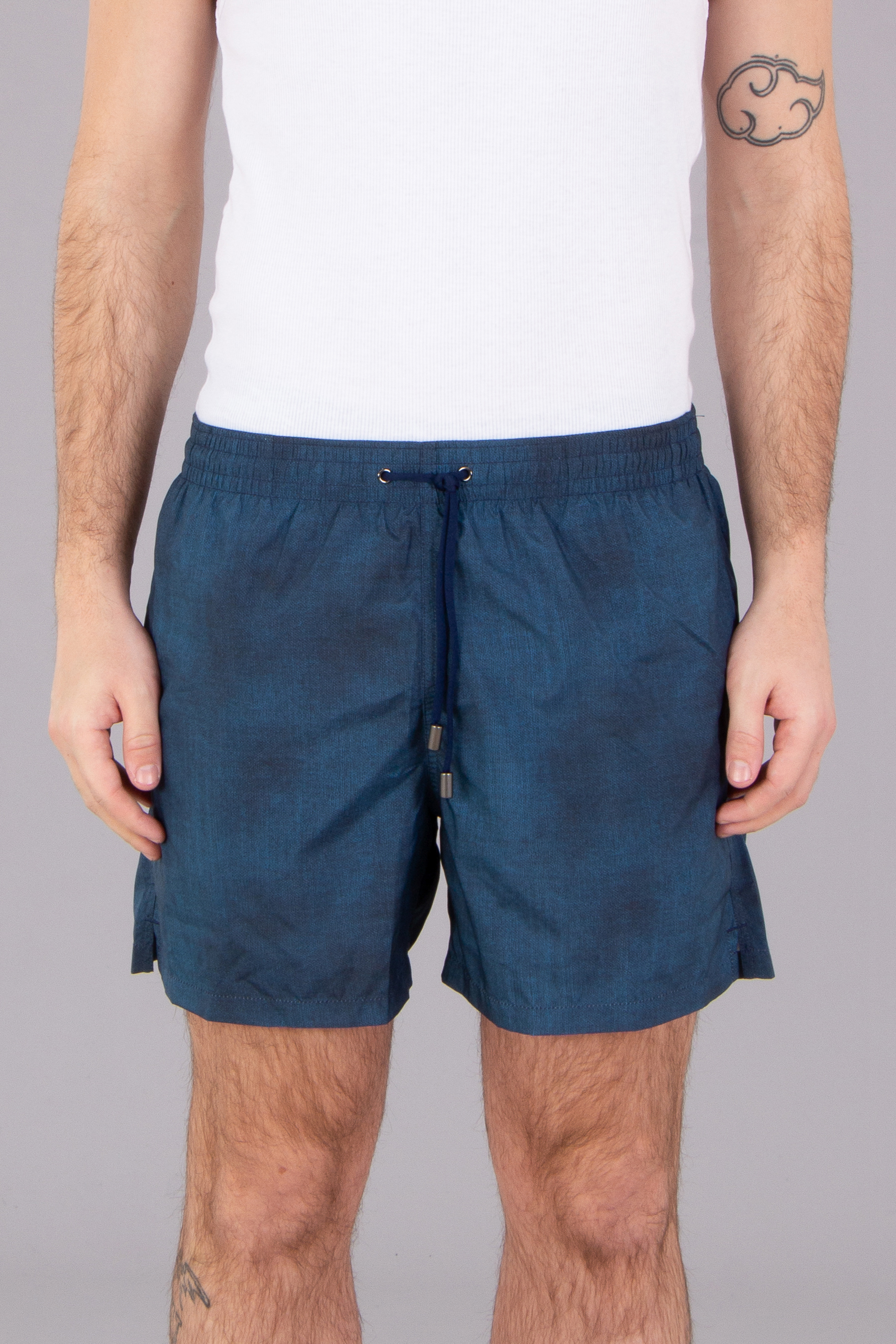 CANALI Micro Pattern Technical Fabric Swim Shorts