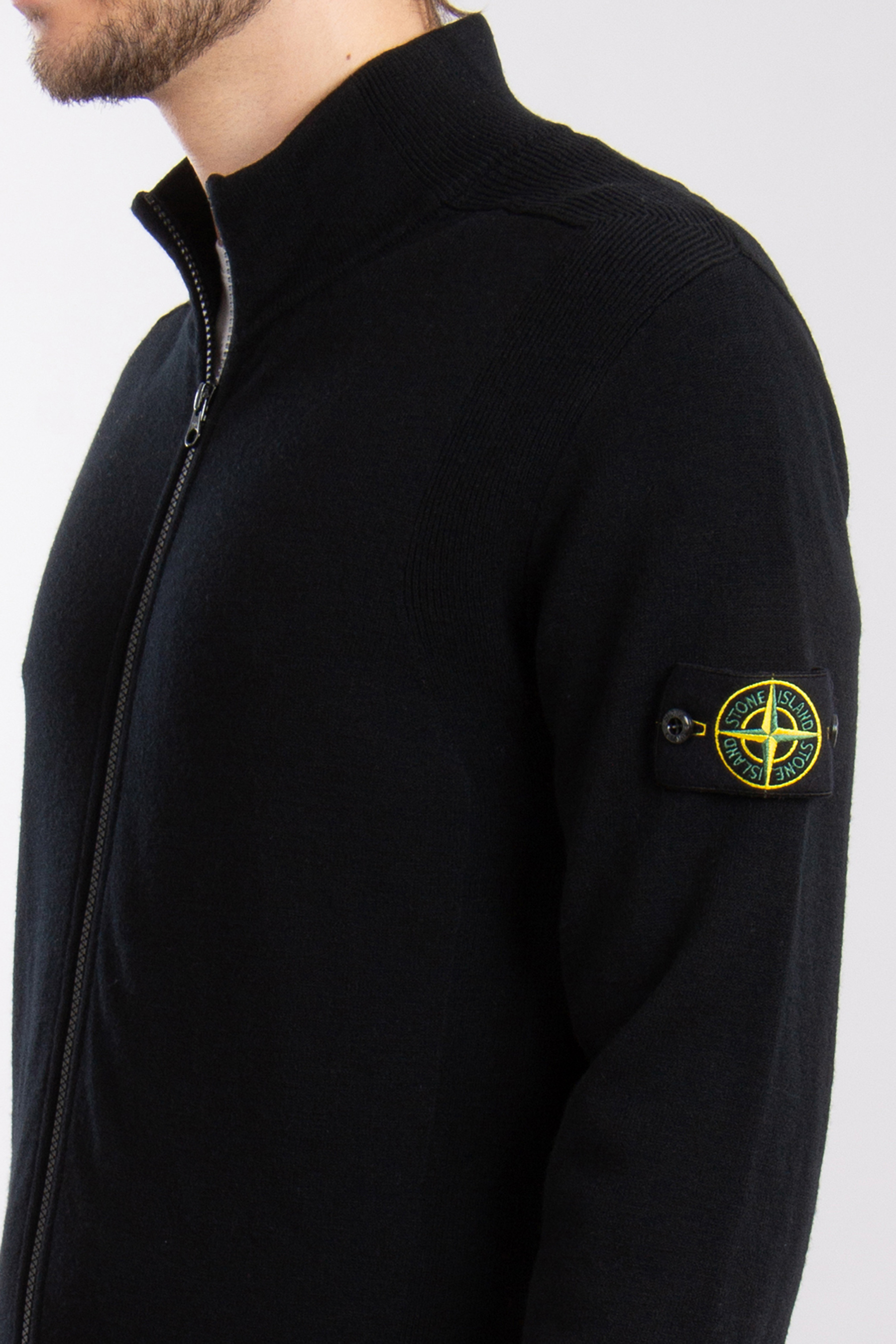 STONE ISLAND Virgin Wool Blend Knit Jacket