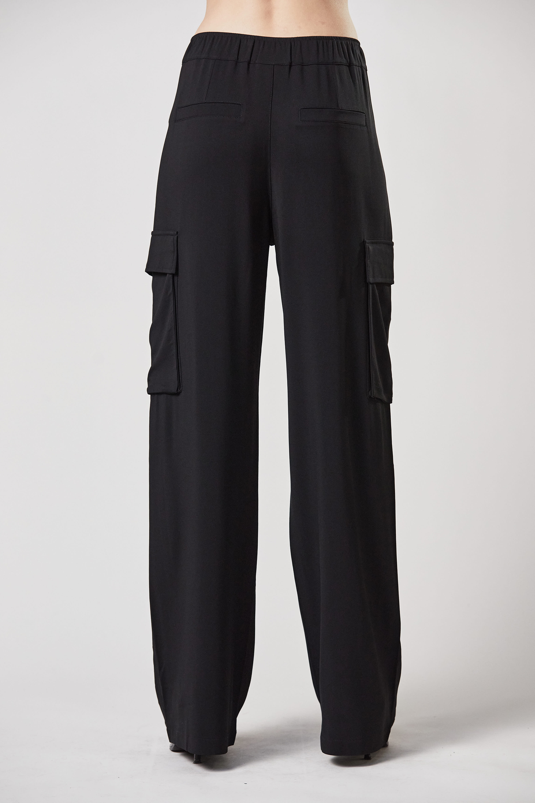 THOM KROM Wide Leg Viscose Stretch Cargo Pants