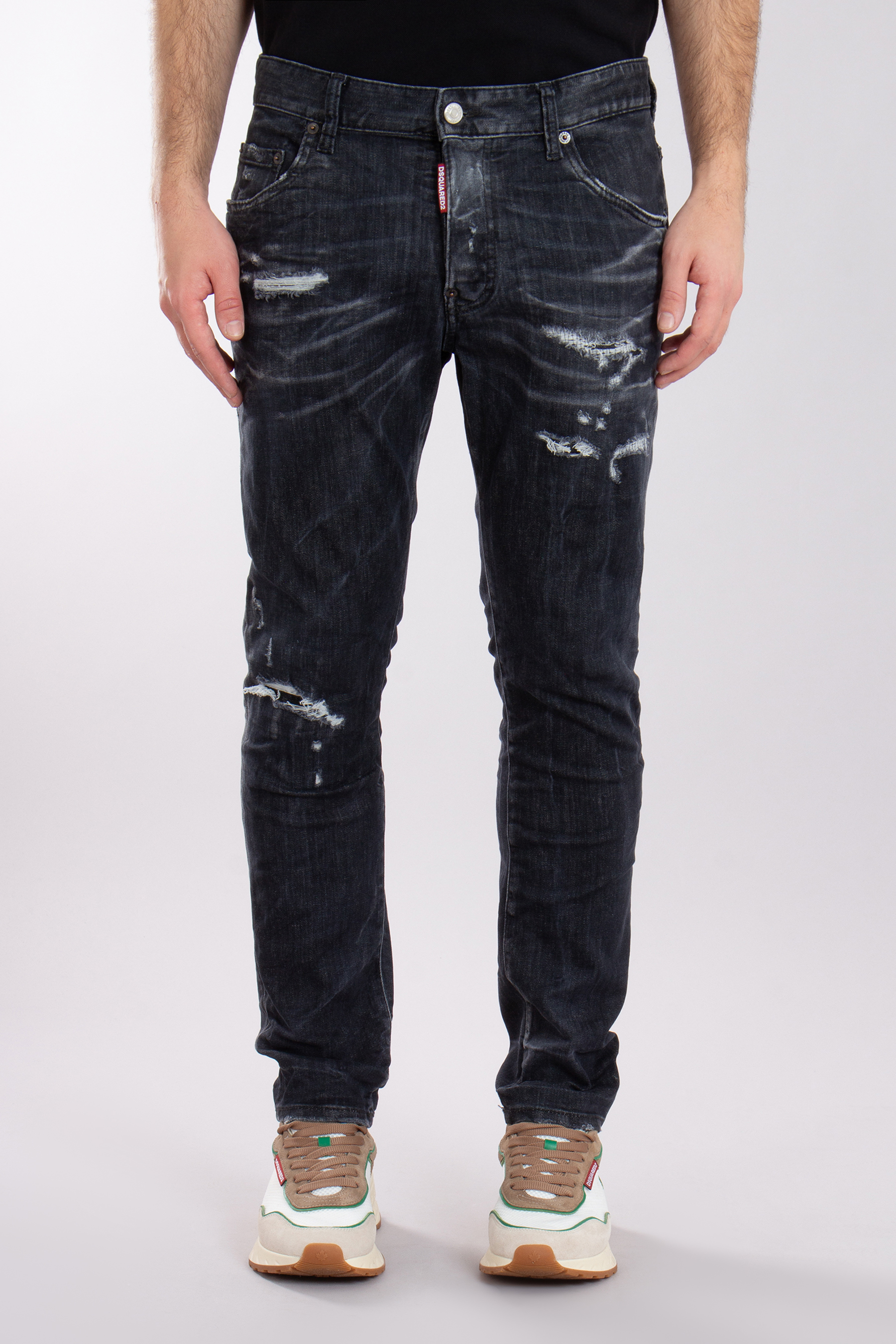 DSQUARED2 Cotton Stretch Denim Skater Jeans