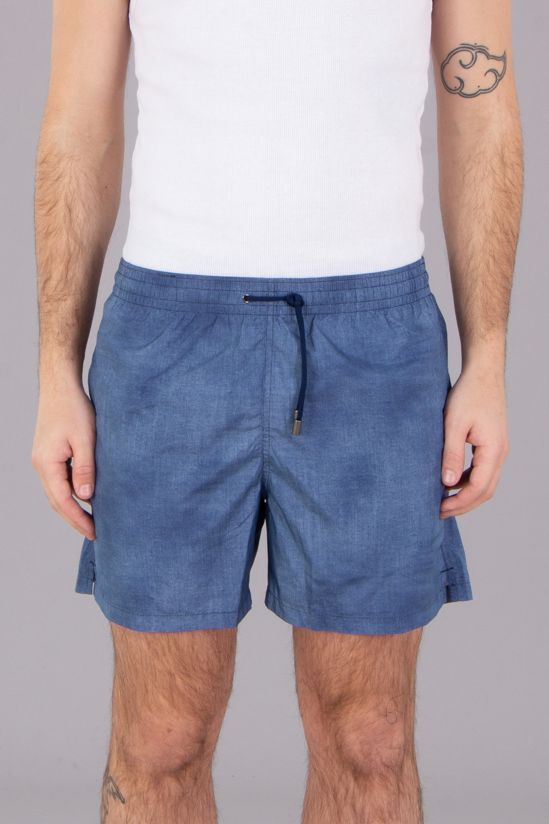 CANALI Micro Pattern Technical Fabric Swim Shorts