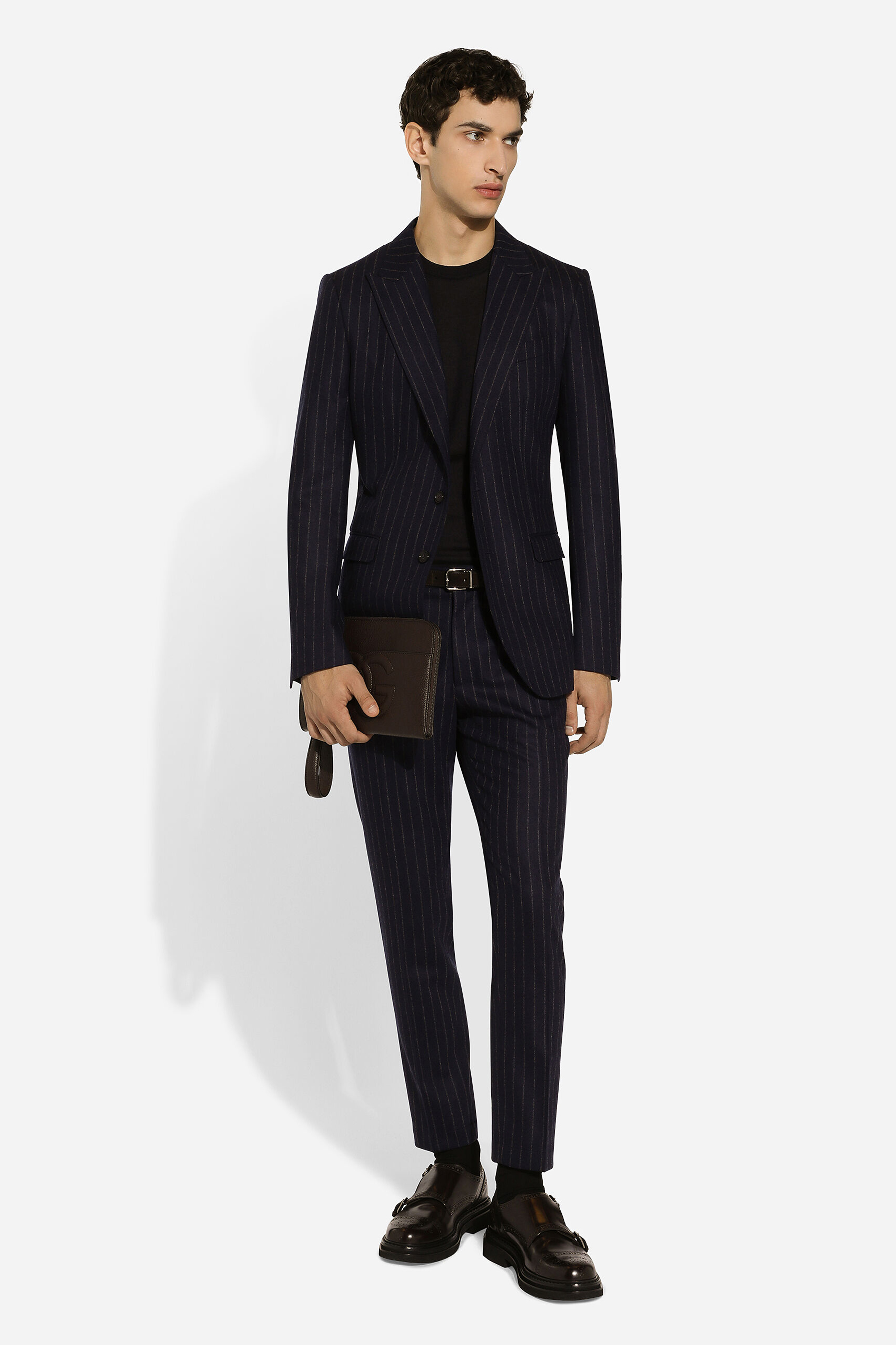 DOLCE & GABBANA Pinstripe Virgin Wool-Cashmere-Flannel Pants