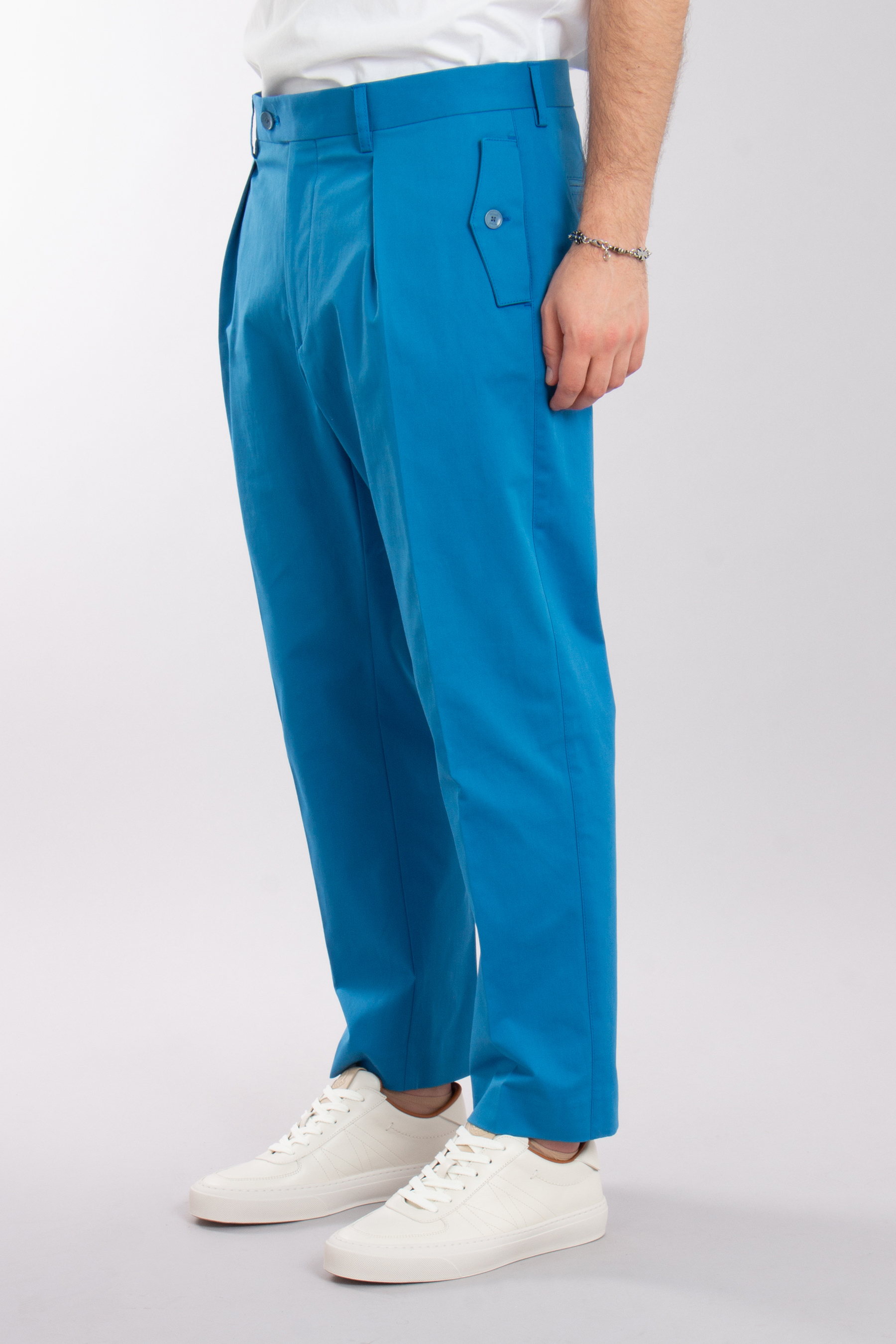 ETRO Pleated Cotton Stretch Pants