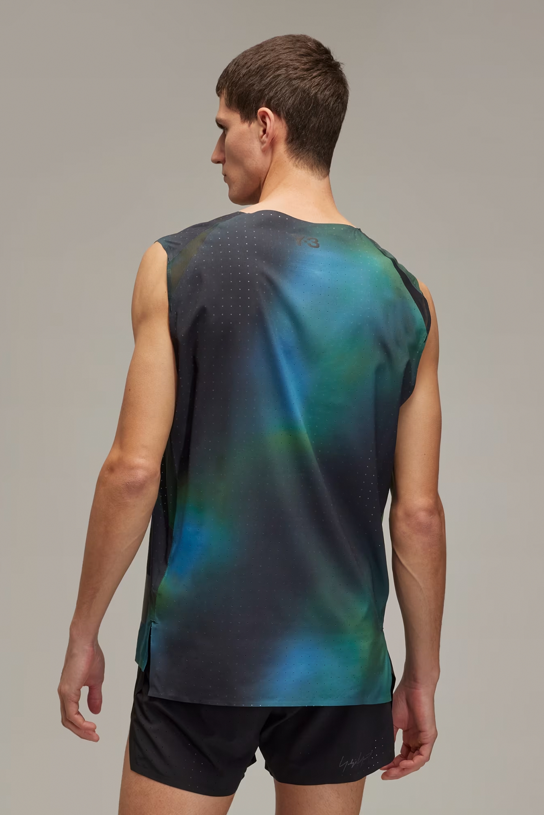 Y-3 Allover Print Recycled Polyester Stretch Running Tank Top