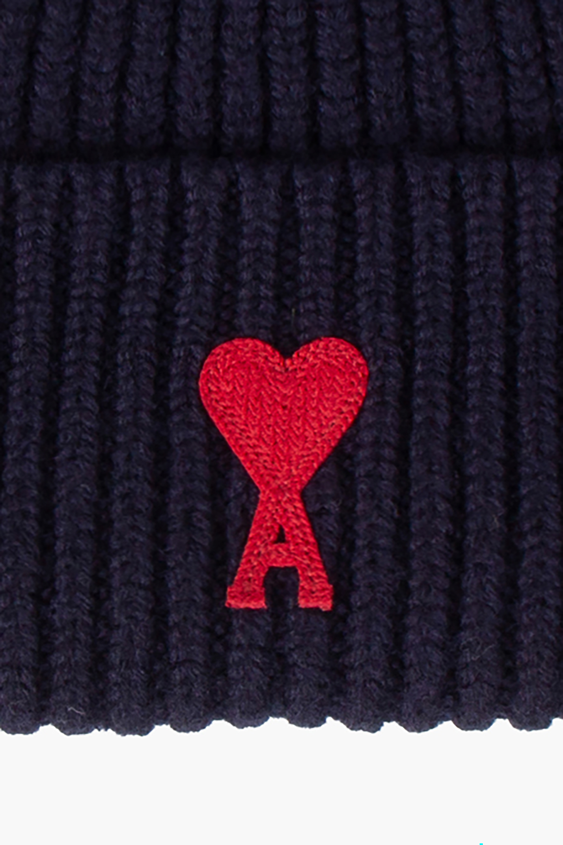 AMI PARIS Ribbed Virgin Wool Beanie