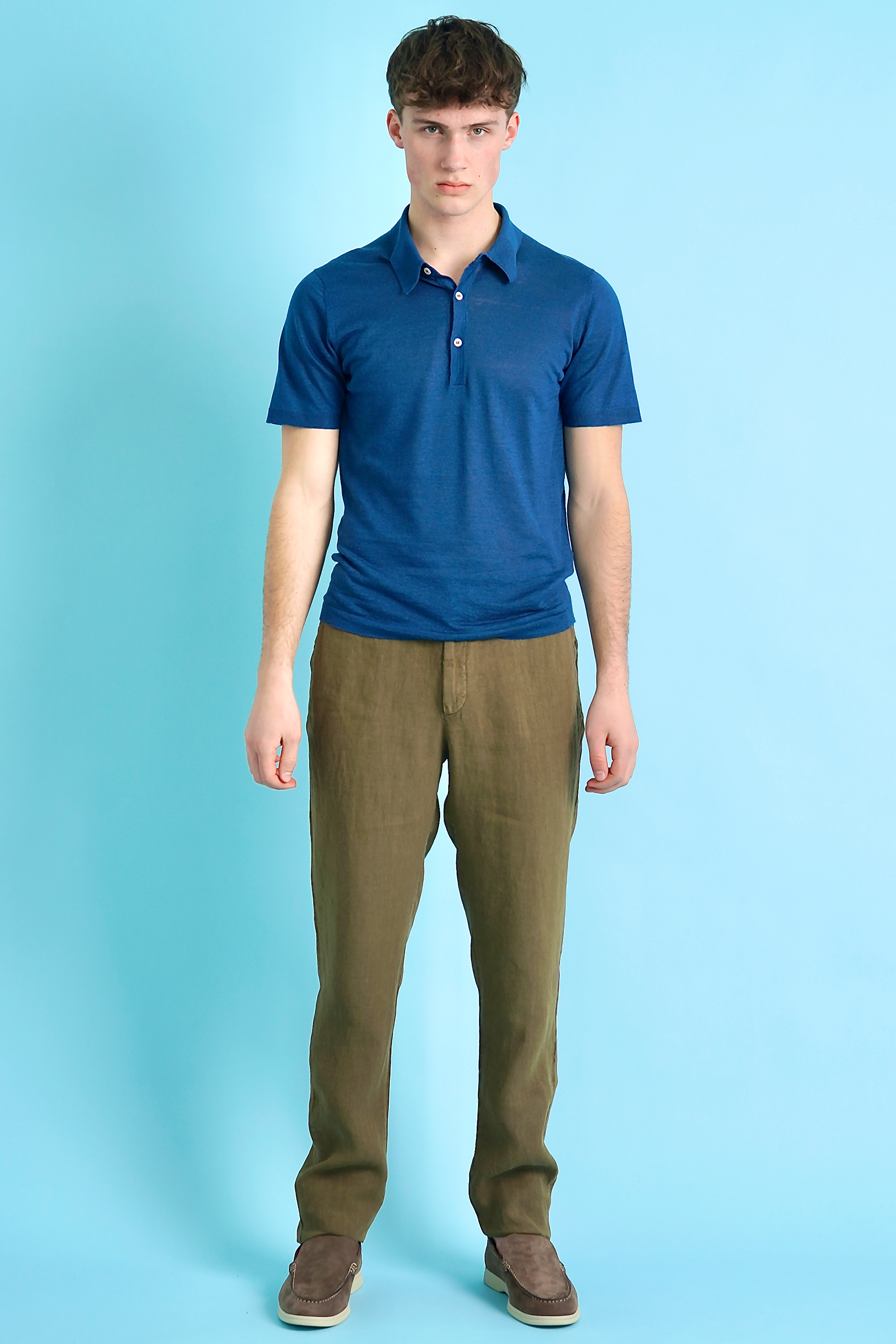 BOGLIOLI Linen-Cashmere-Silk Blend Polo