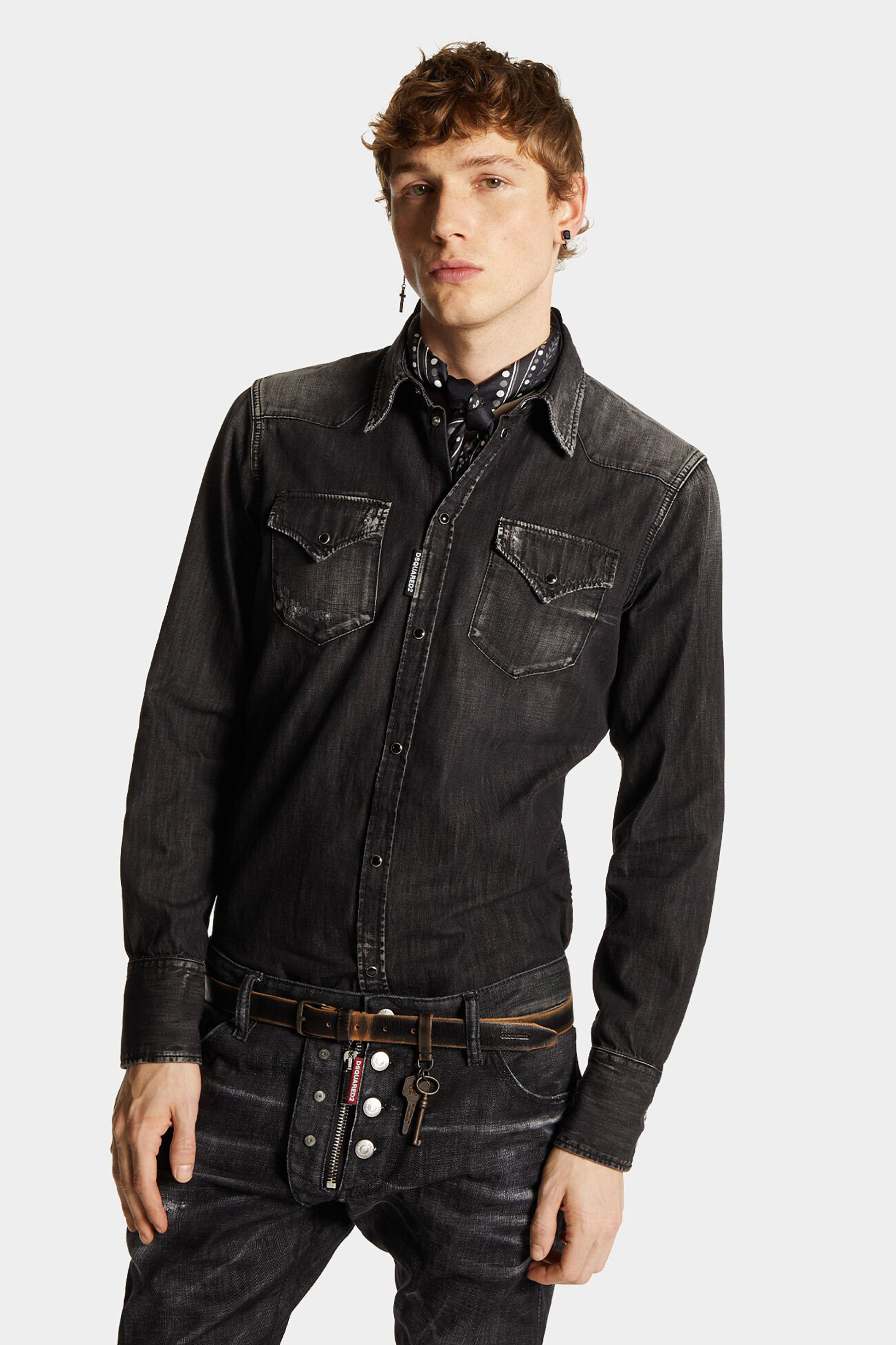 DSQUARED2 Cotton Denim Classic Western Shirt