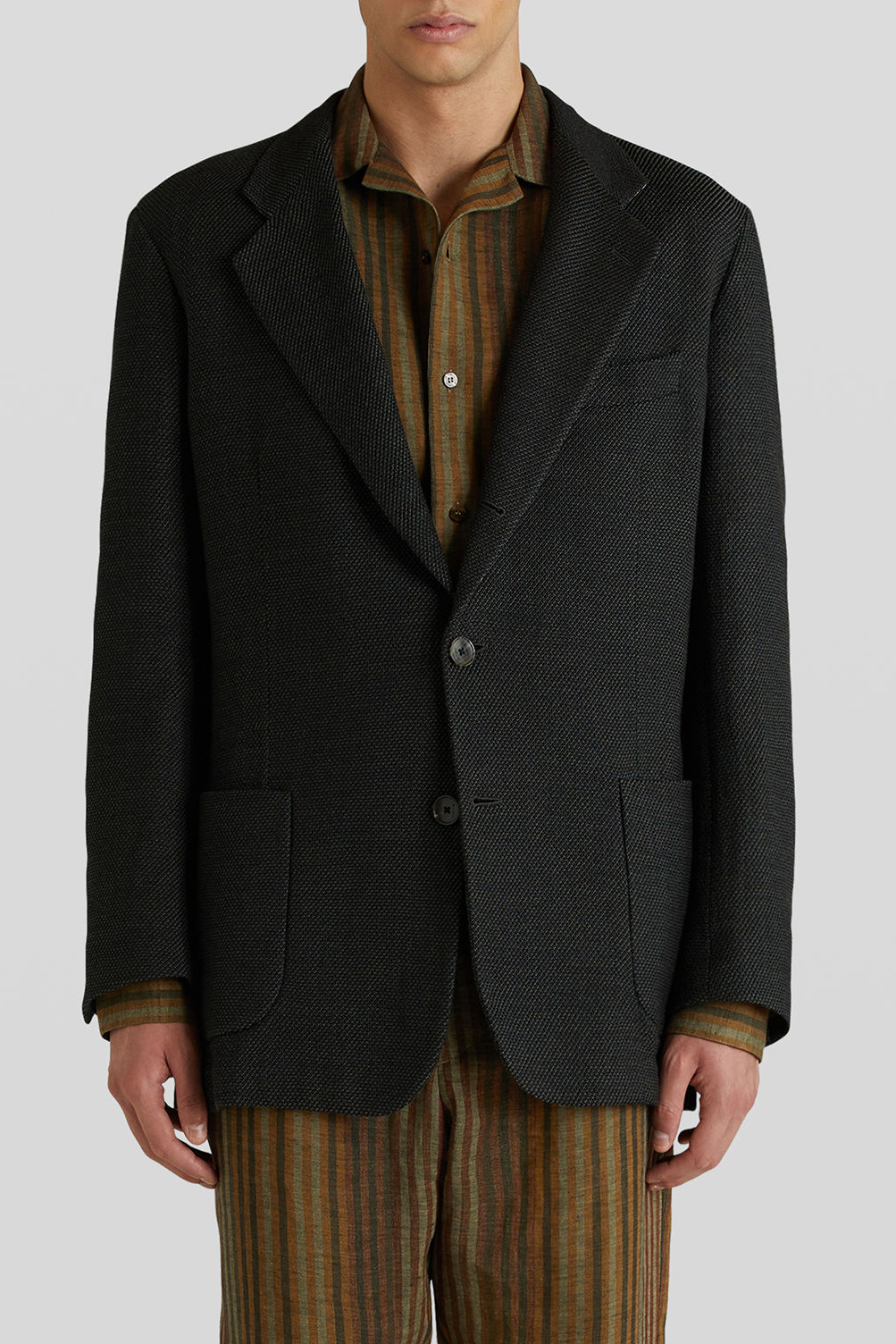 ETRO Deconstructed Cotton Blend Tailored Blazer