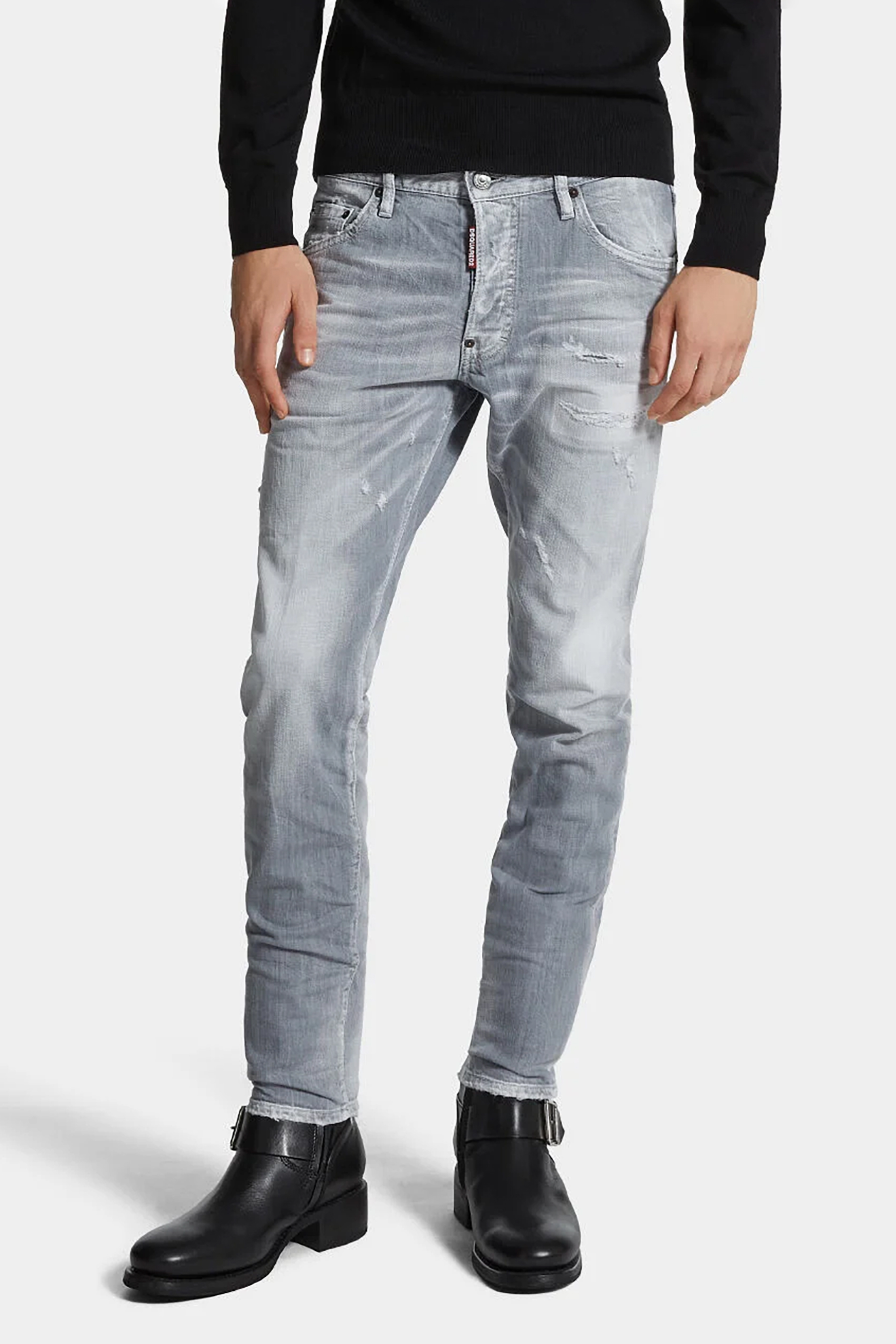 DSQUARED2 Brushed Cotton Stretch Denim Skater Jeans