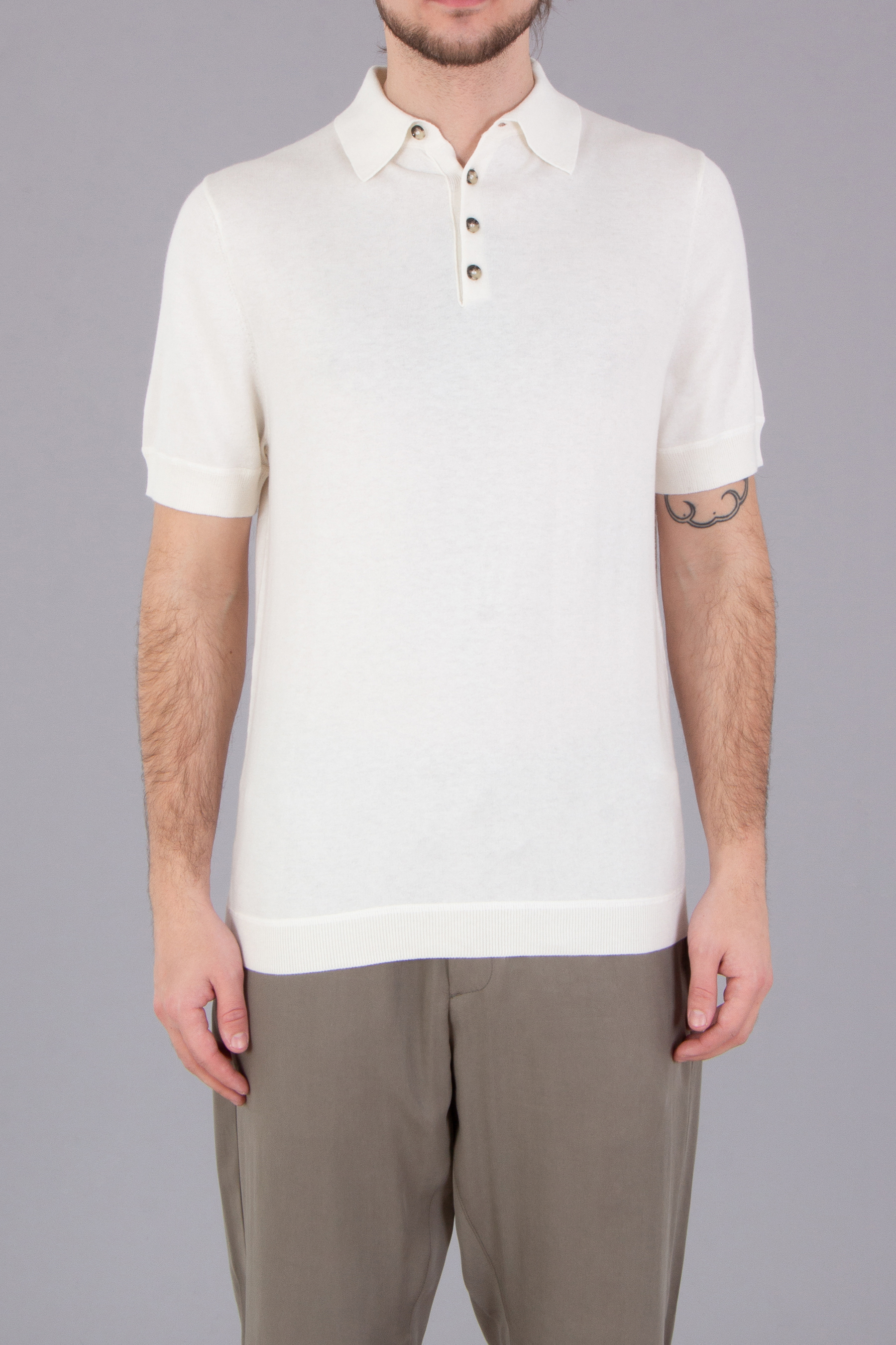 ALLUDE Cotton-Silk-Cashmere Blend Knit Polo