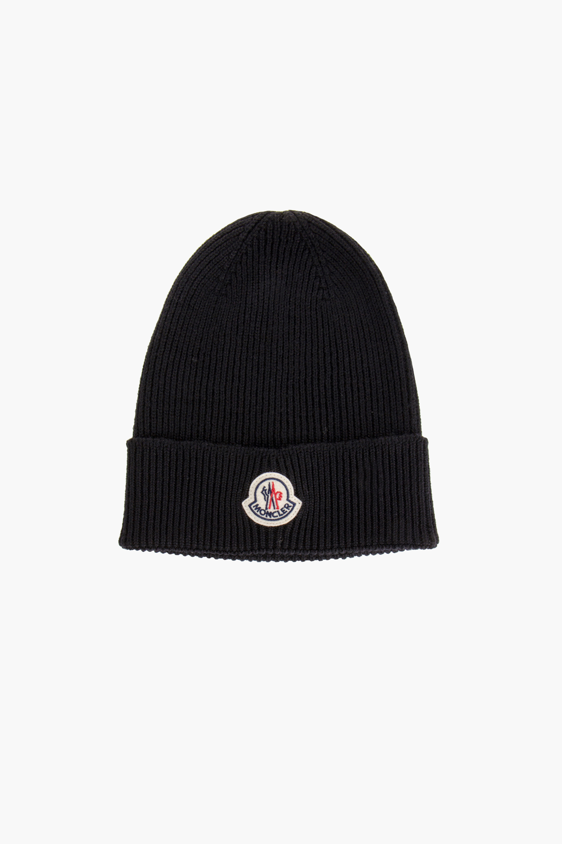 MONCLER Ribbed Virgin Wool Beanie 