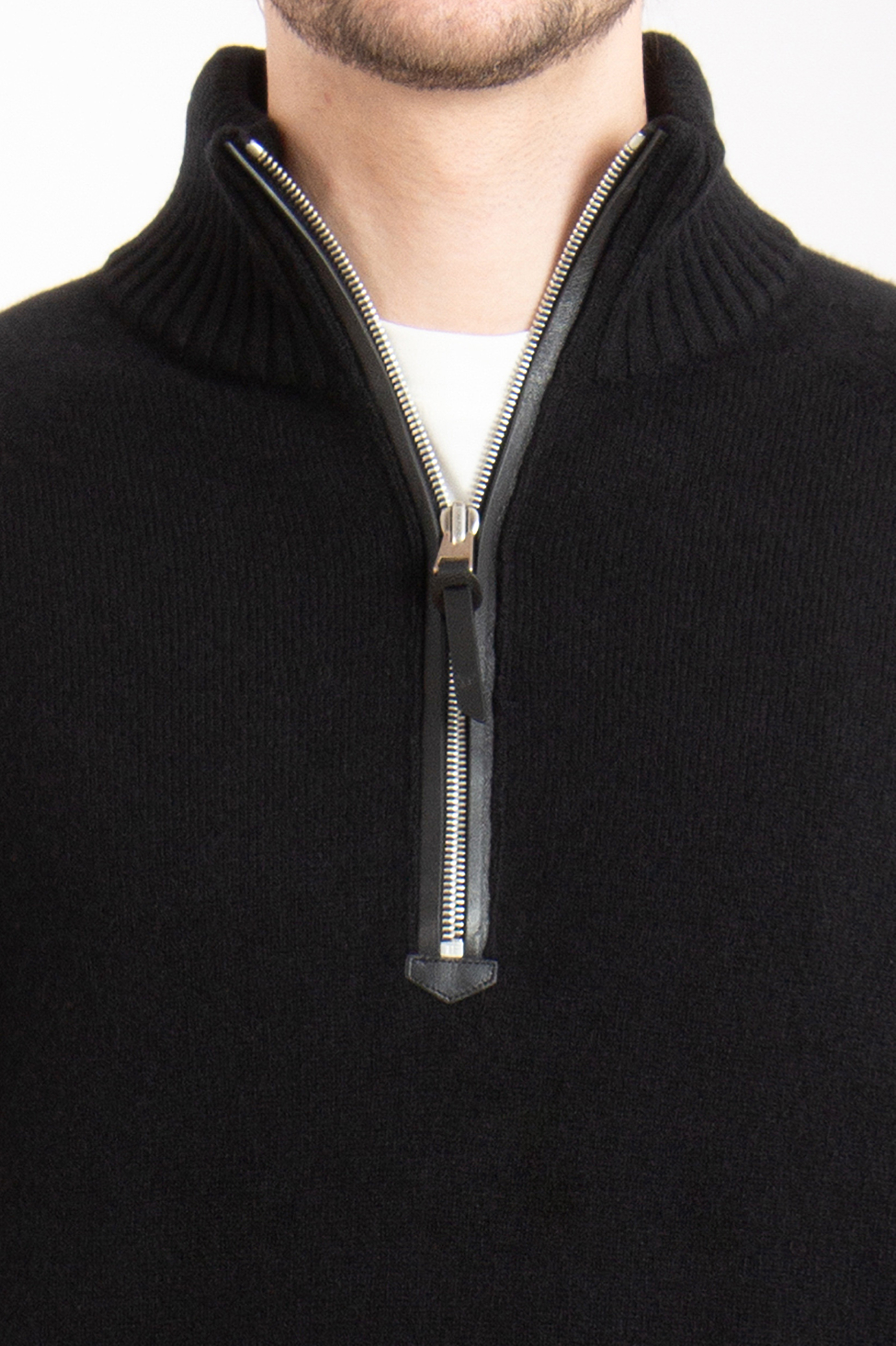 TOM FORD Wool-Cashmere Blend Half Zip Sweater