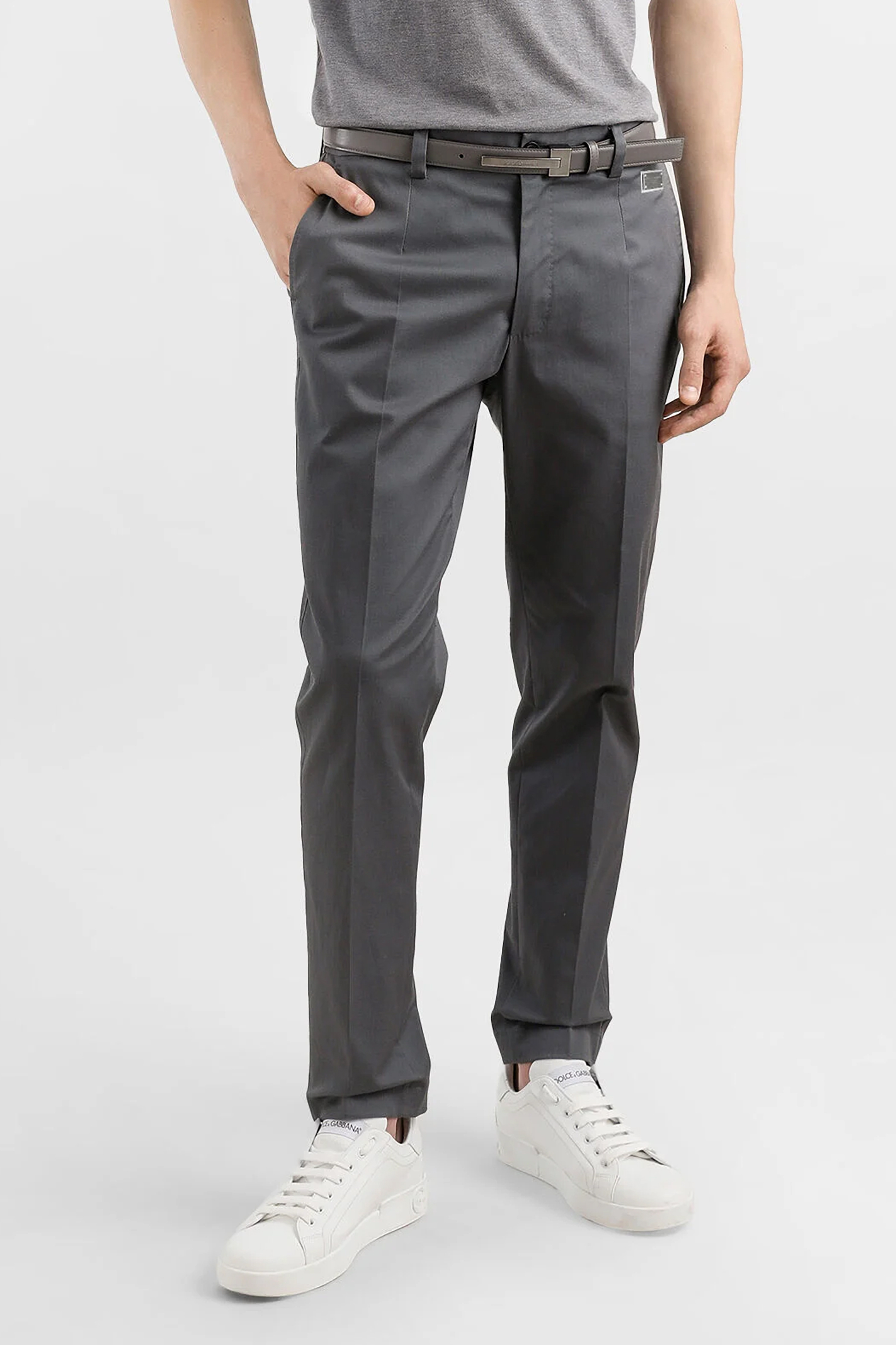 DOLCE & GABBANA Sartorial Stretch Cotton Gabardine Pants