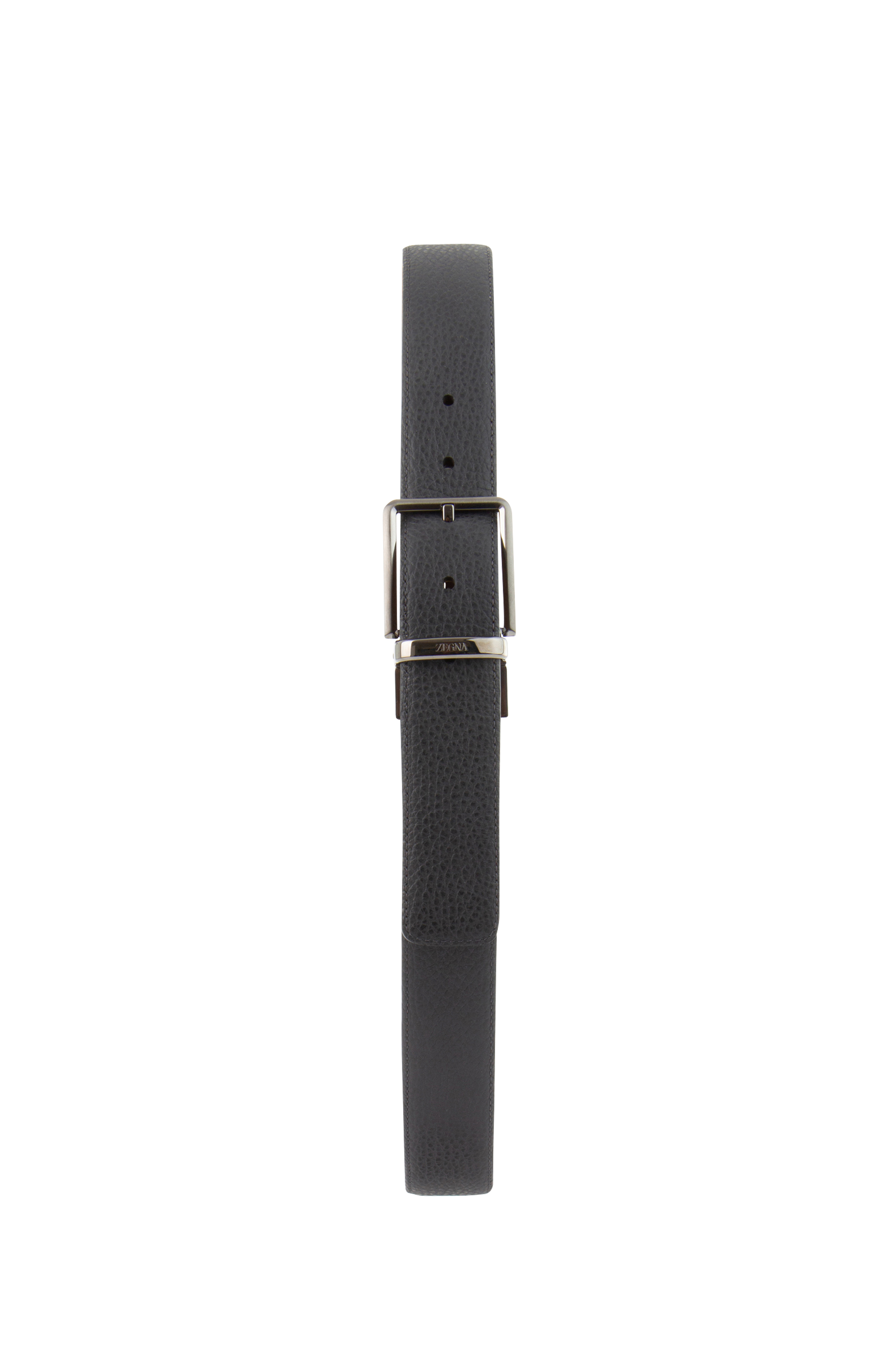 ZEGNA Reversible Vicuna Leather & Grained Deerskin Belt