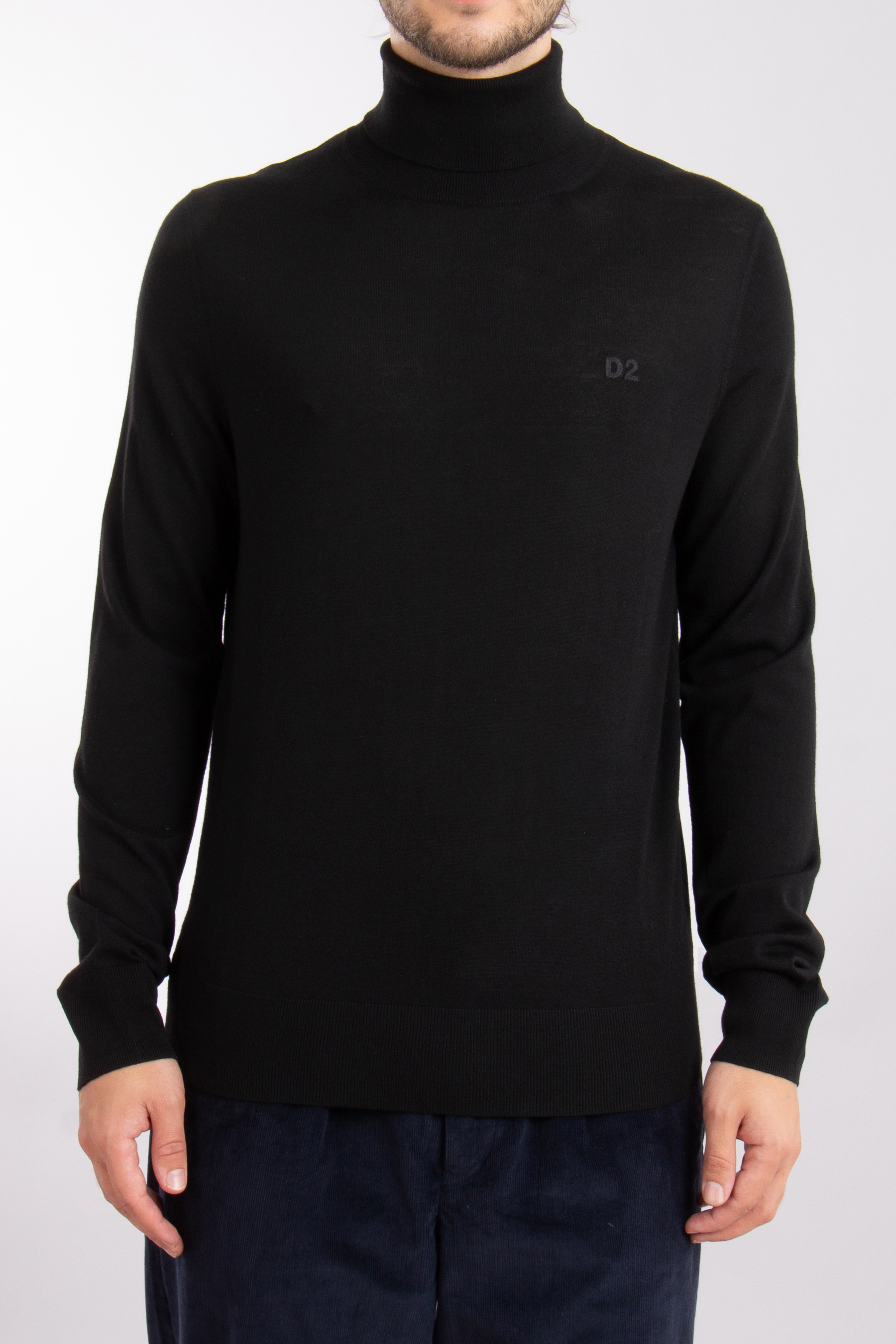 DSQUARED2 Embroidered Virgin Wool Turtleneck Sweater