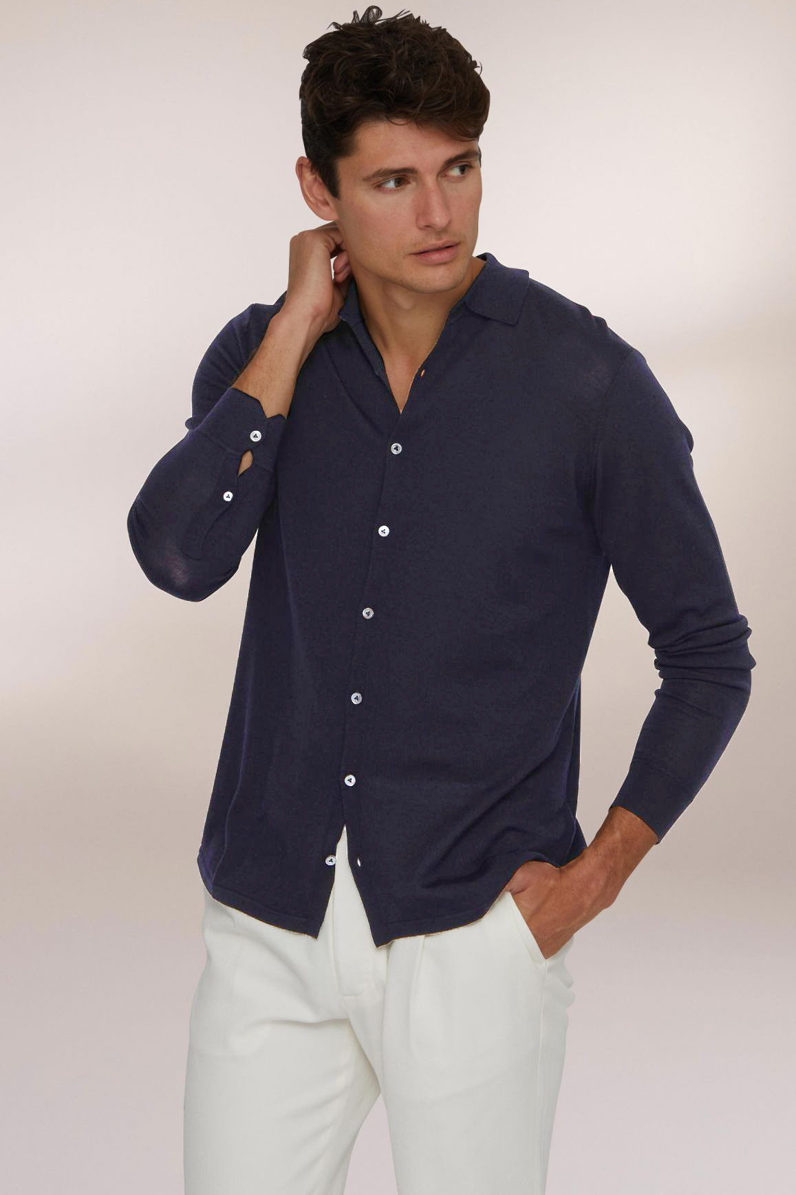 VAN LAACK Fine Knit Virgin Wool Shirt Safino