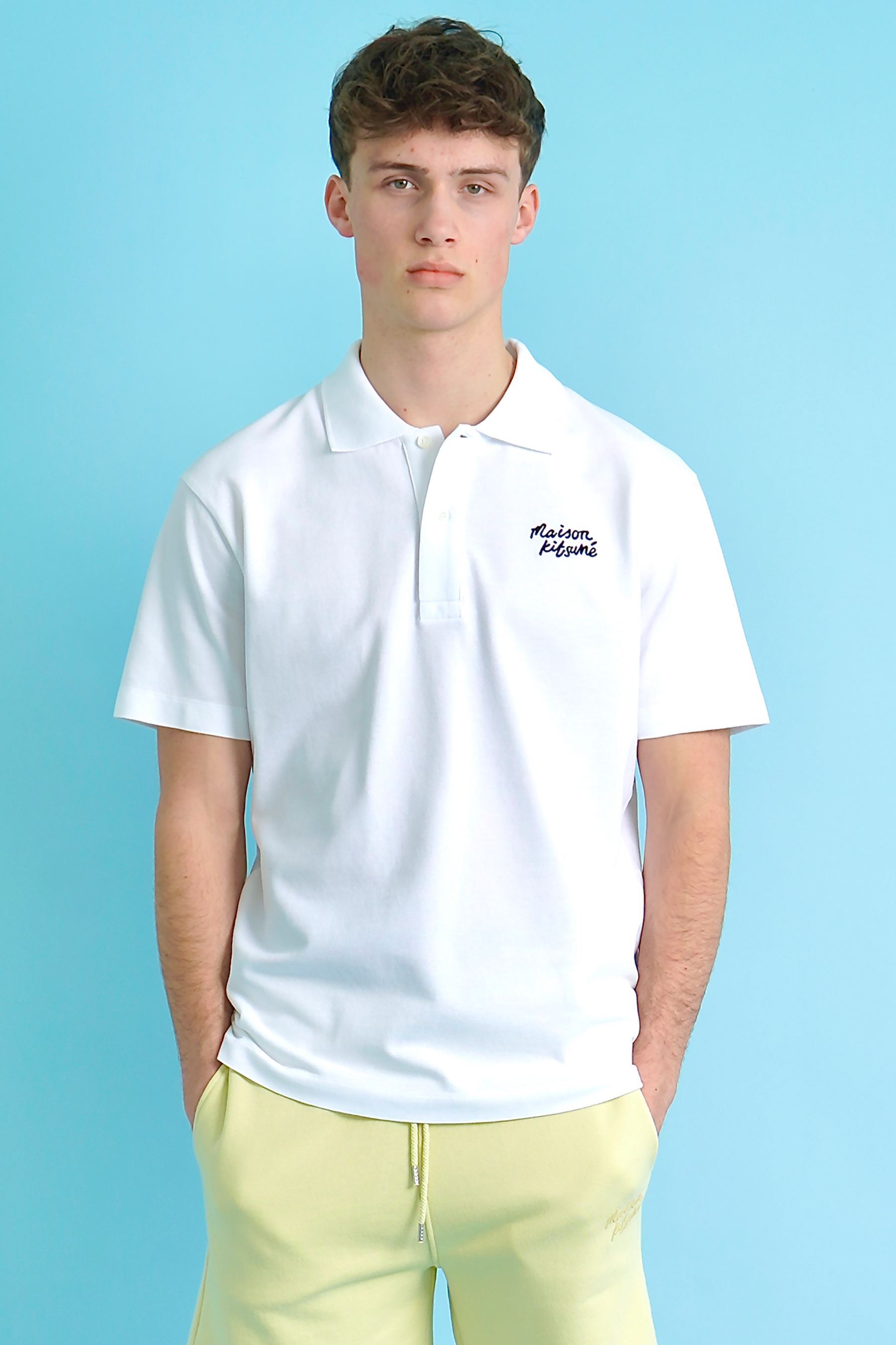 MAISON KITSUNÉ Embroidered Cotton Piqué Polo Shirt