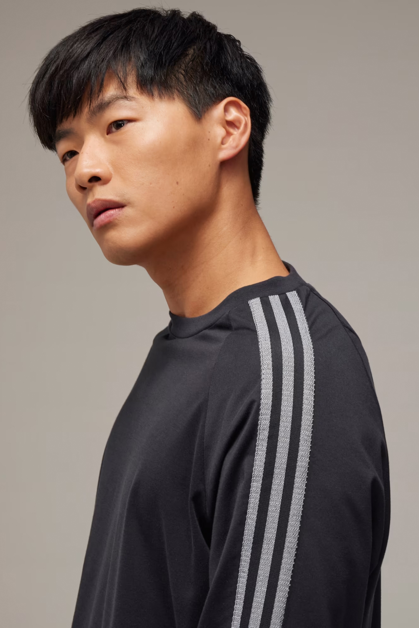 Y-3 3-Stripes Cotton Blend Long Sleeve