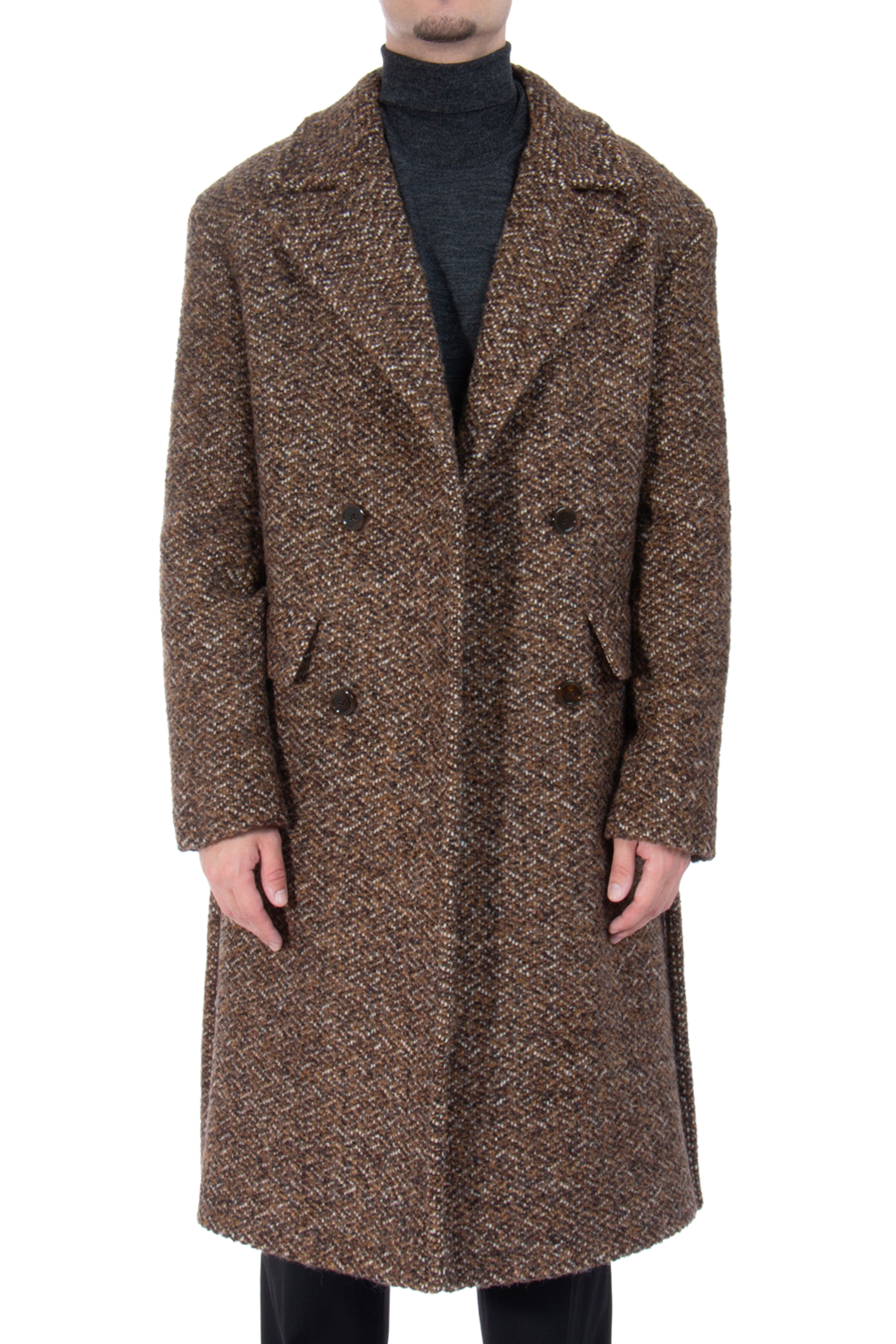 ETRO Virgin Wool Blend Tweed Coat 