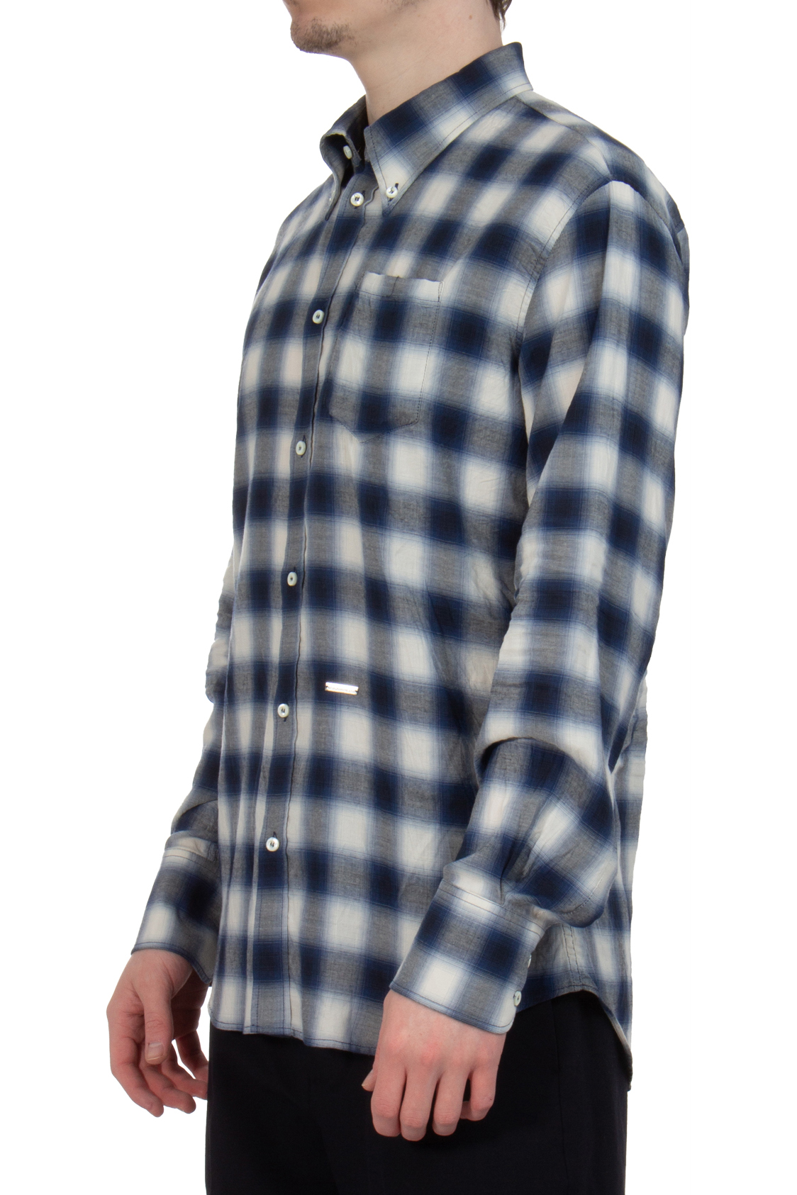 DSQUARED Regular Fit Checked Cotton Blend Shirt