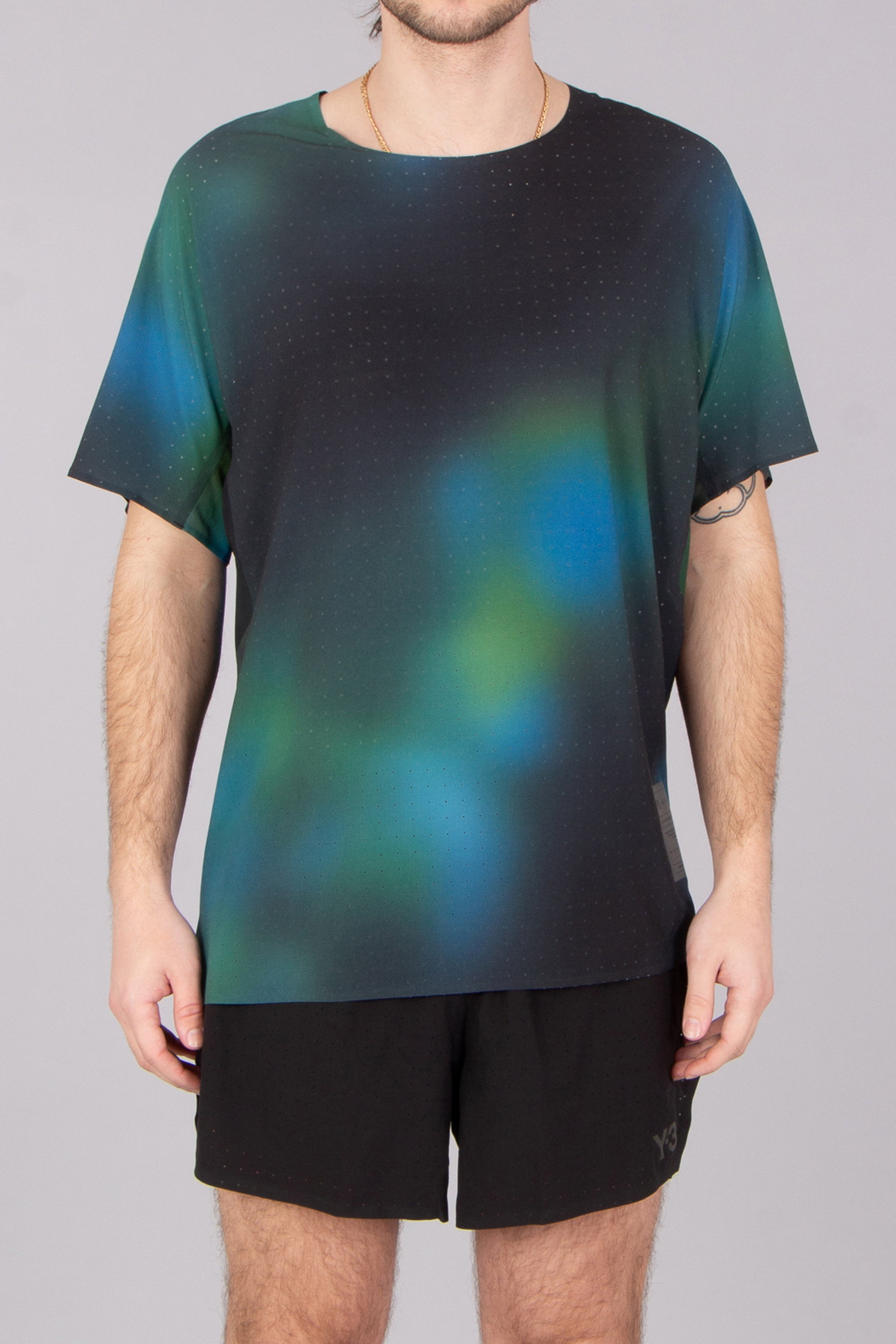 Y-3 Allover Print Recycled Polyester Stretch Running T-Shirt