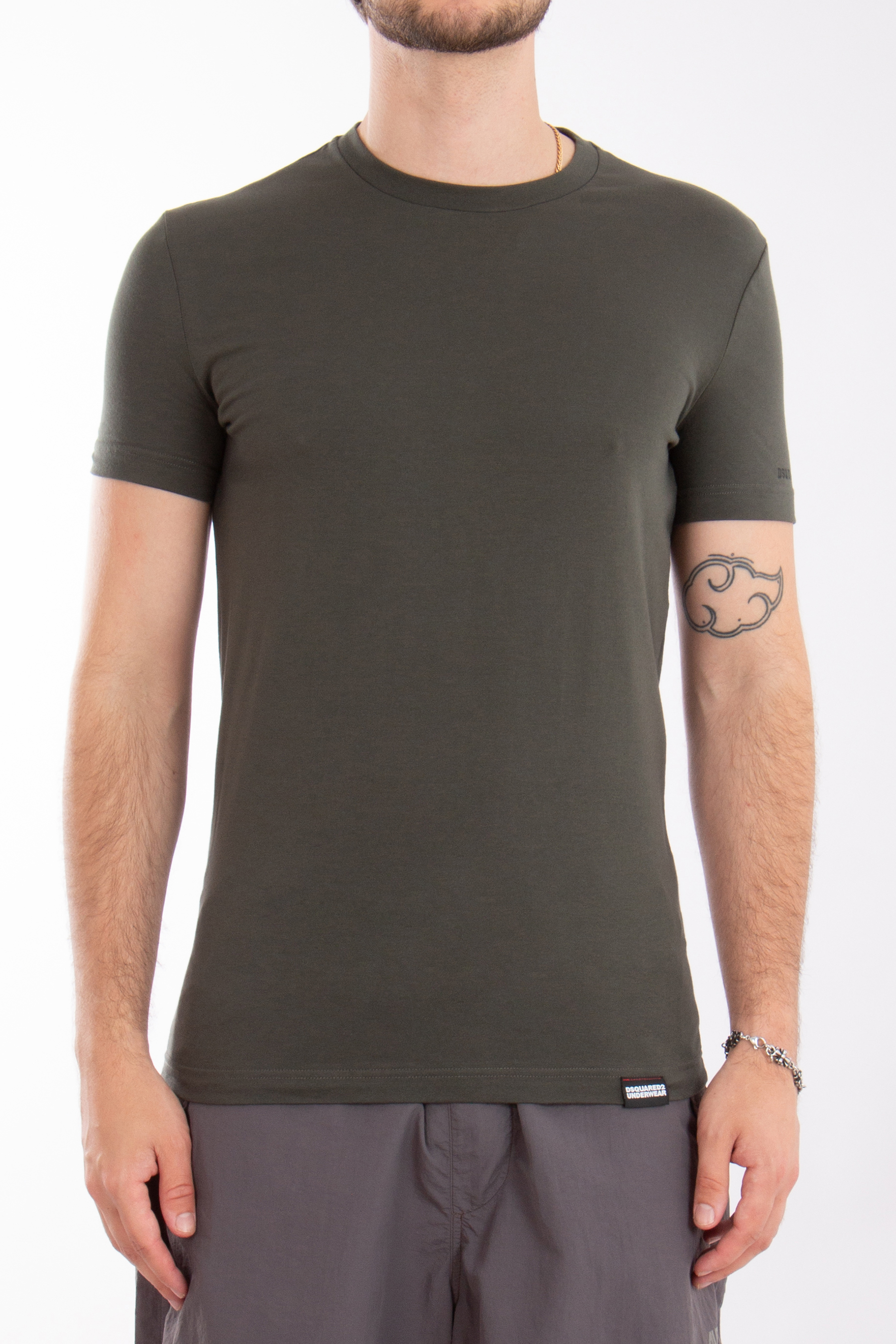 DSQUARED2 Round Neck Cotton Stretch T-Shirt